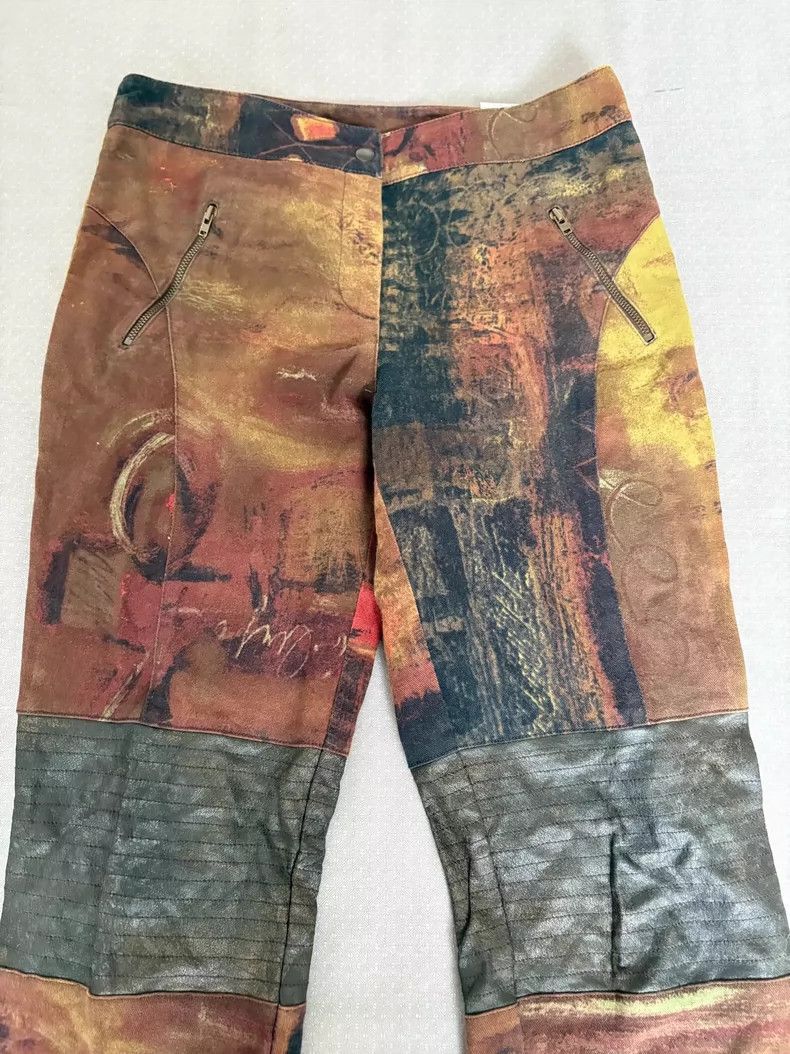 Yohji Yamamoto Vintage Printed Pants with Leather Inserts-2506 Size 28" / US 6 / IT 42 - 6 Thumbnail