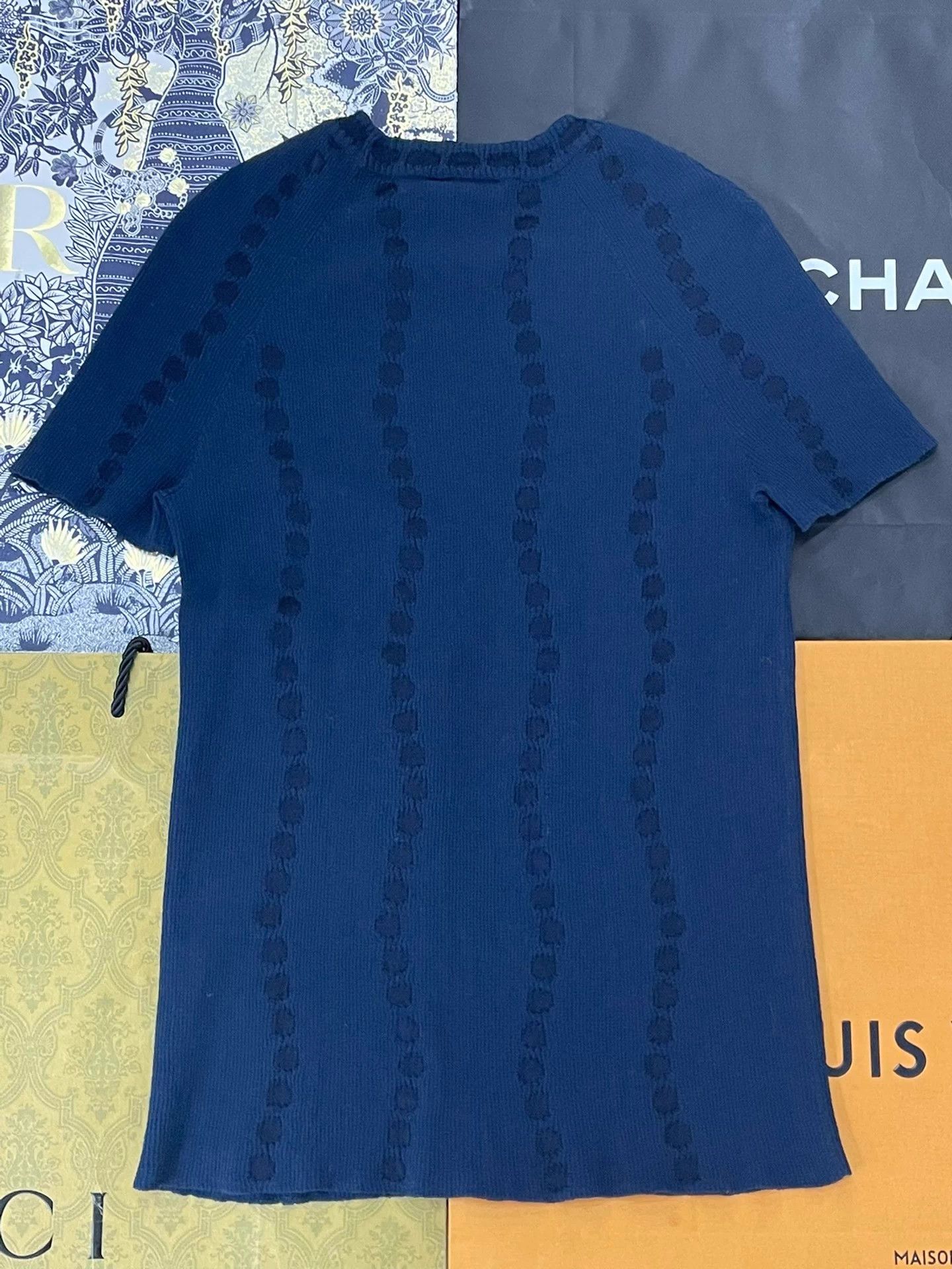 Chanel Chanel Blue Knit Loose-Fit Dress 40 Size M / US 6-8 / IT 42-44 - 3 Thumbnail