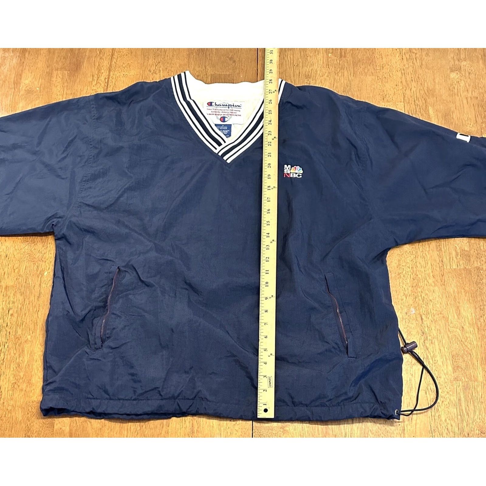 Champion VINTAGE MSNBC Champion Windbreaker Jacket L Men Navy Blue 90s Size US L / EU 52-54 / 3 - 7 Thumbnail