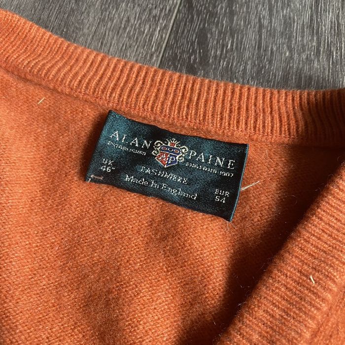 Alan Paine Vintage Alan Paine 100 Cashmere Orange Blank Knit