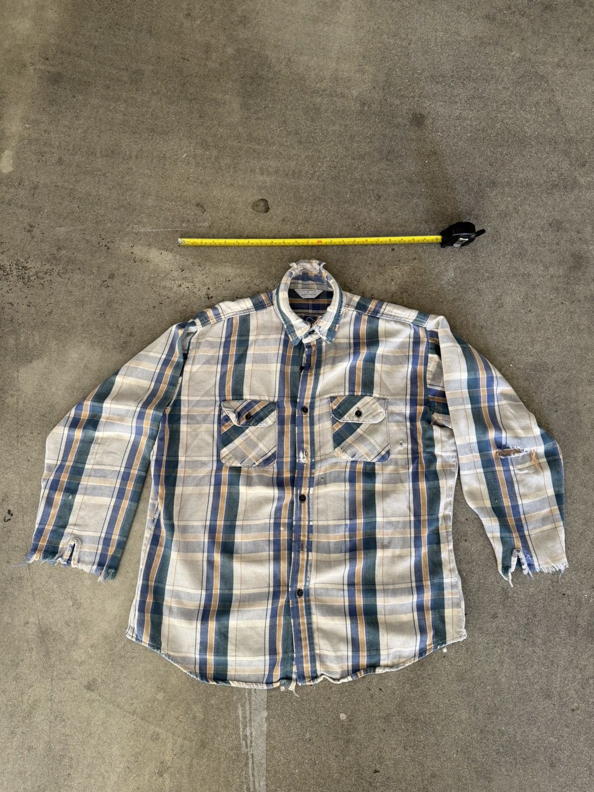 Vintage 1950s-60s Distressed Button Up Size US XL / EU 56 / 4 - 1 Thumbnail