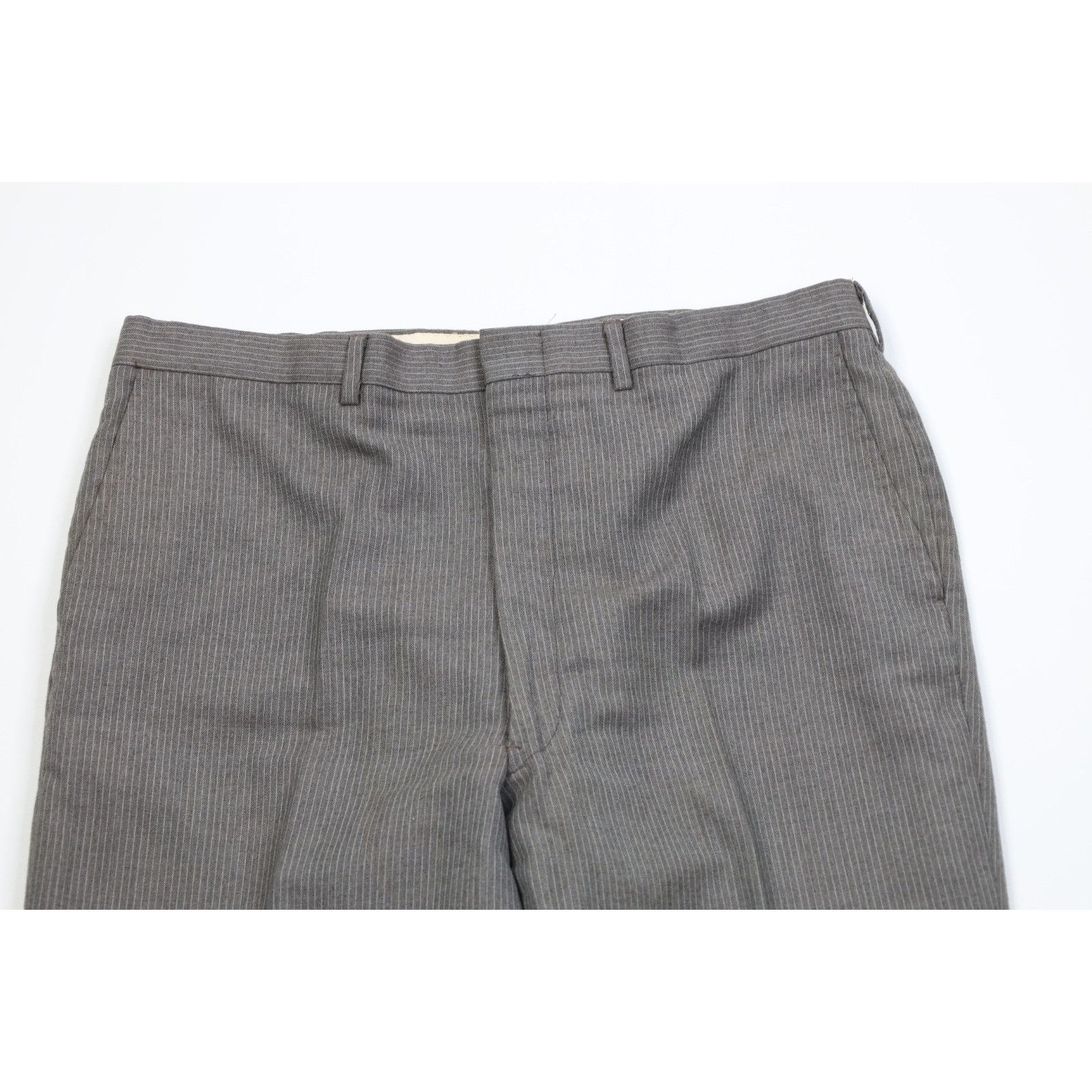 Vintage Vintage 70s Wool Pinstriped 2 Piece Suit Wedding Gray Size 44L - 10 Thumbnail
