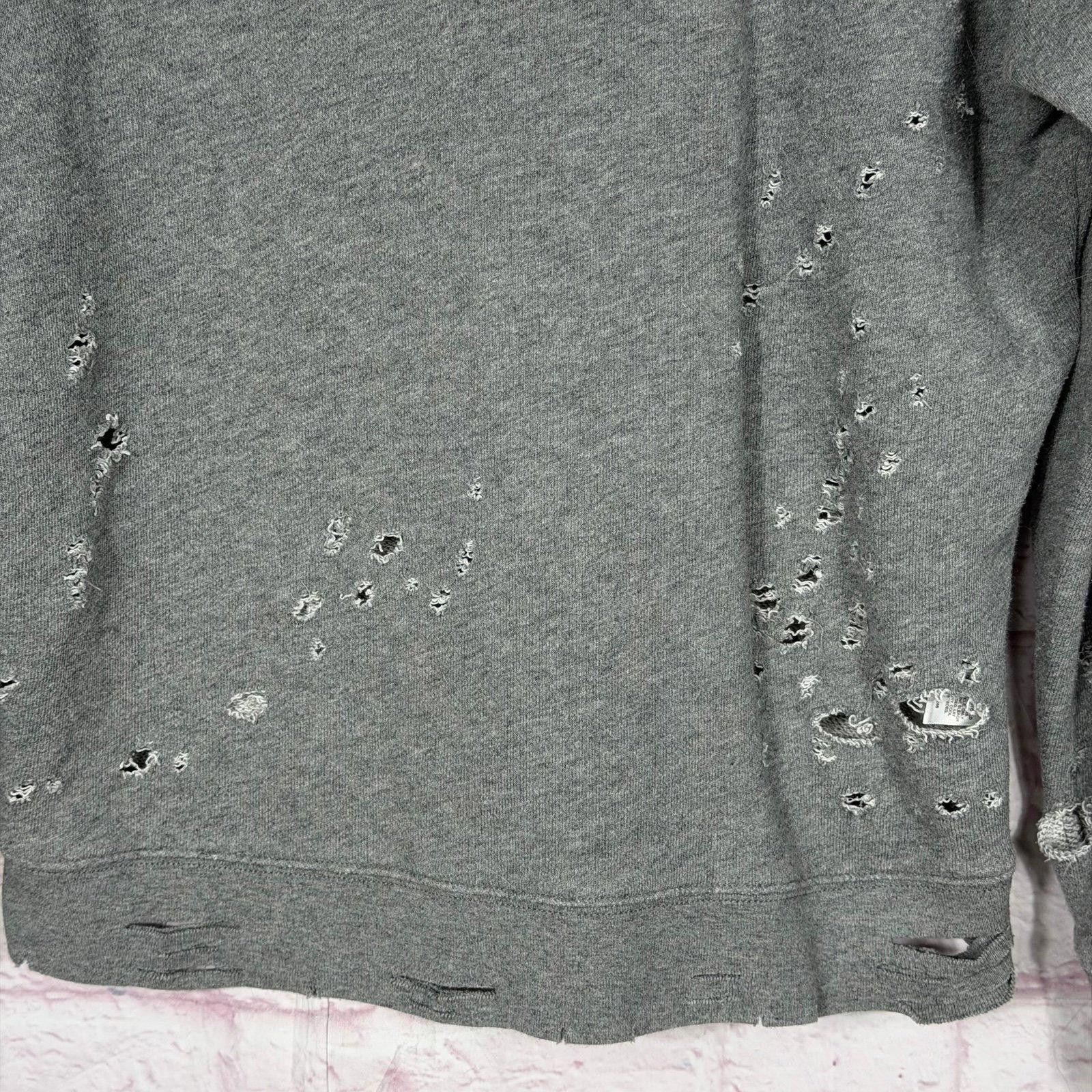 Express Express One Eleven Small Distressed Gray Sweatshirt Size ONE SIZE - 3 Thumbnail