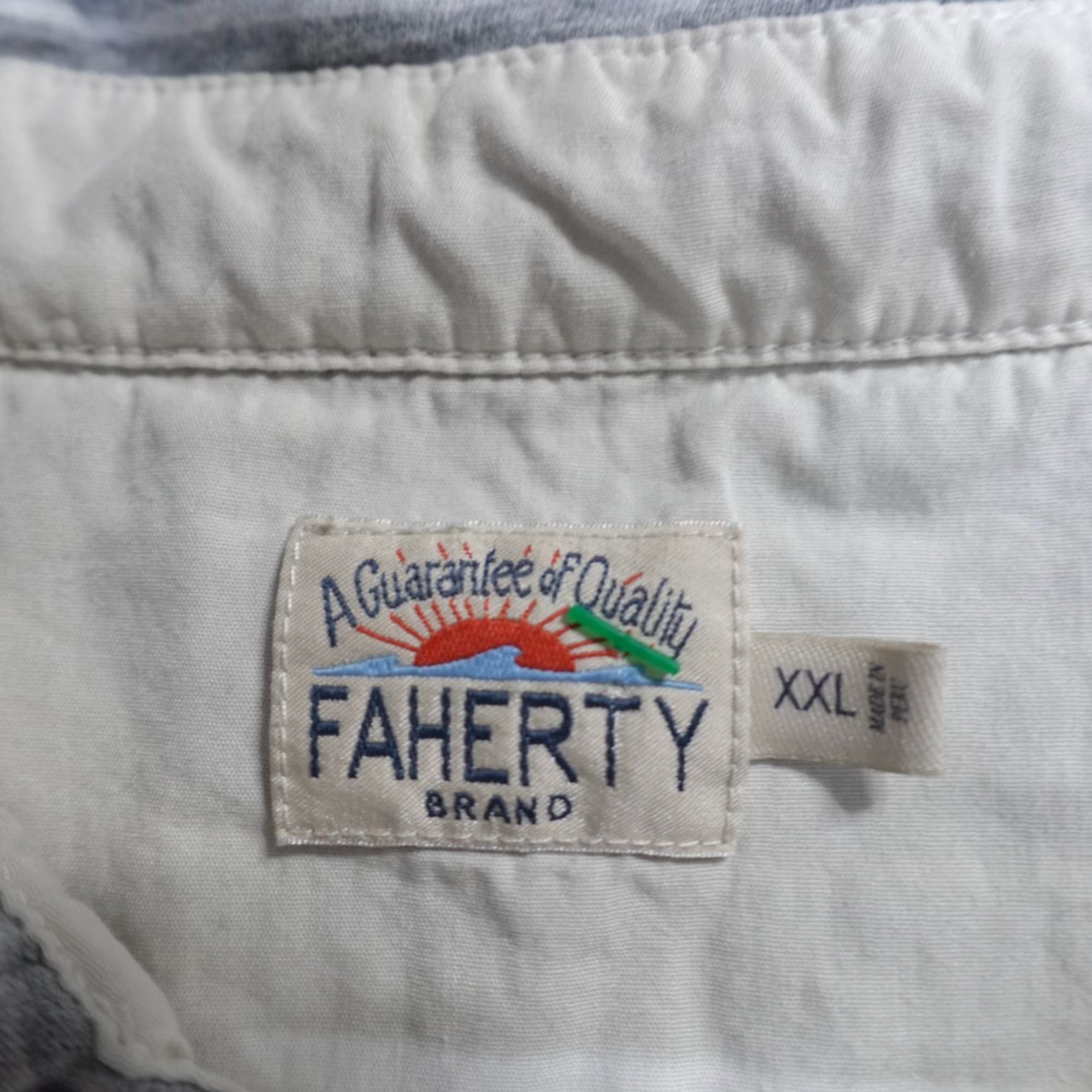 Faherty Faherty Polo Shirt 2XL Gray Striped Cotton Chest Pocket Shirt Mens Regular Short Sleeve Button Polo Size US XXL / EU 58 / 5 - 4 Thumbnail