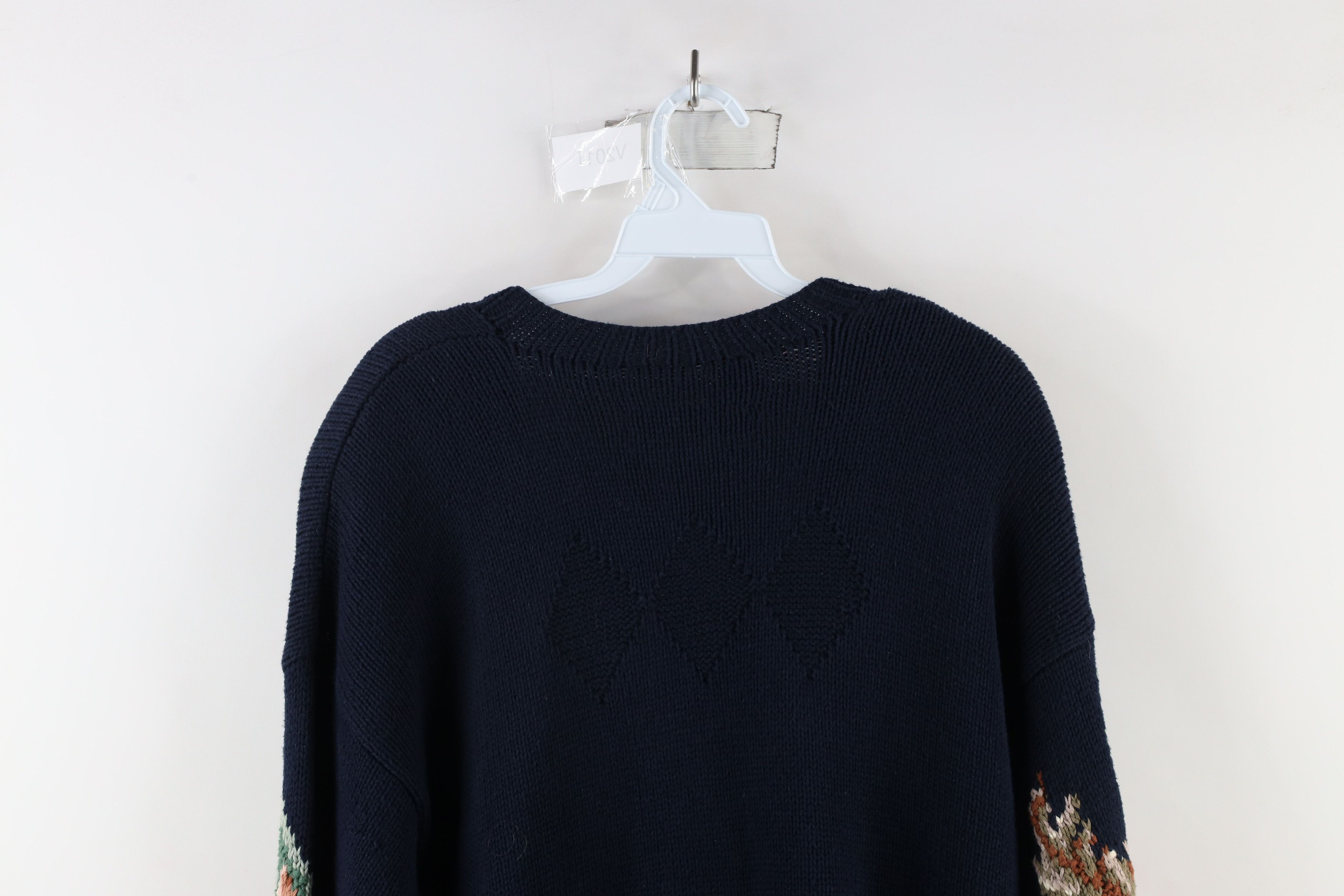 Vintage Vintage 90s Country Primitive Knit Flower Cardigan Sweater Size S / US 4 / IT 40 - 12 Thumbnail