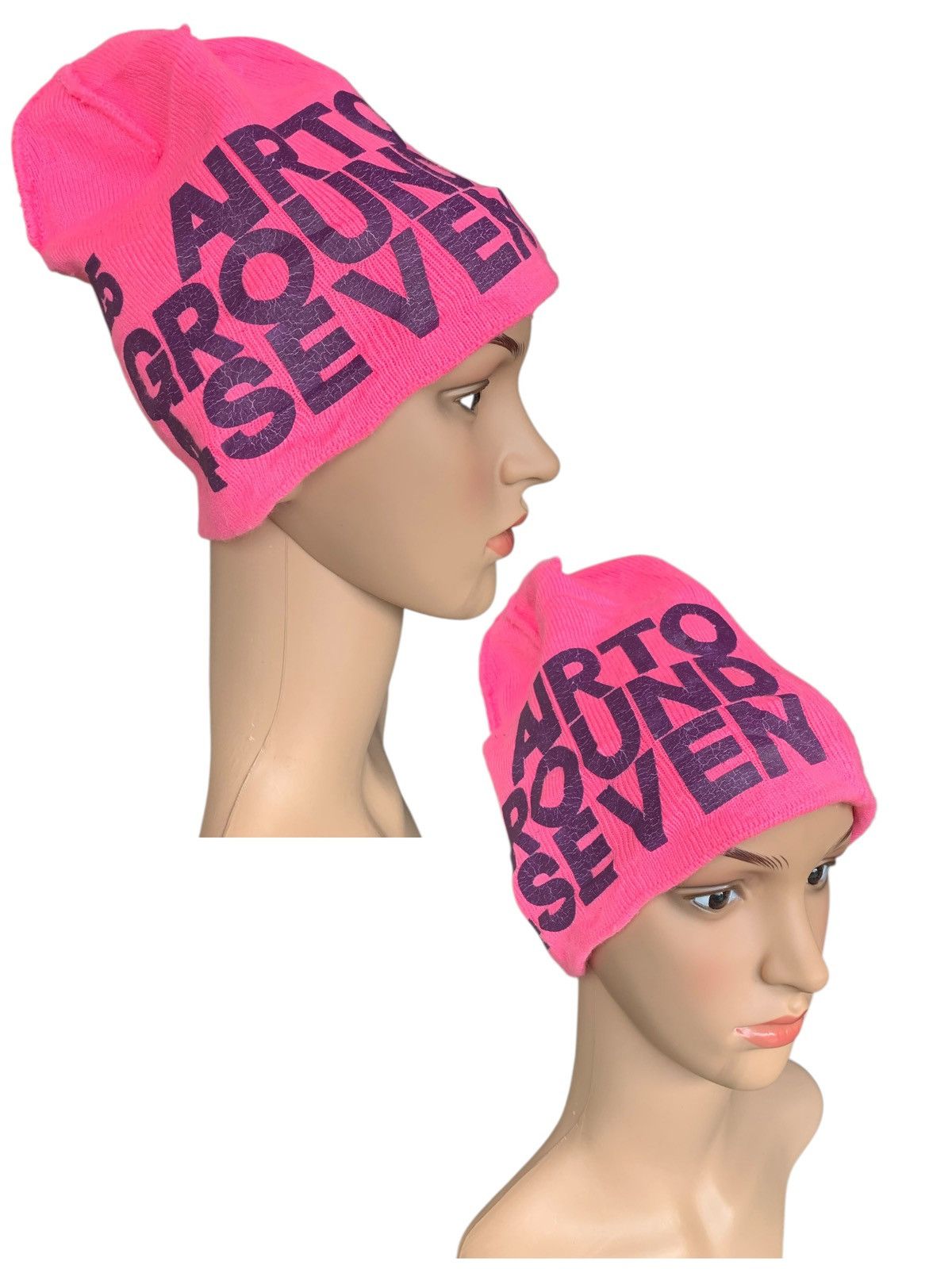 Japanese Brand × Kapital × Vintage Pink Knitt Beanie Hat Style Size ONE SIZE - 1 Thumbnail