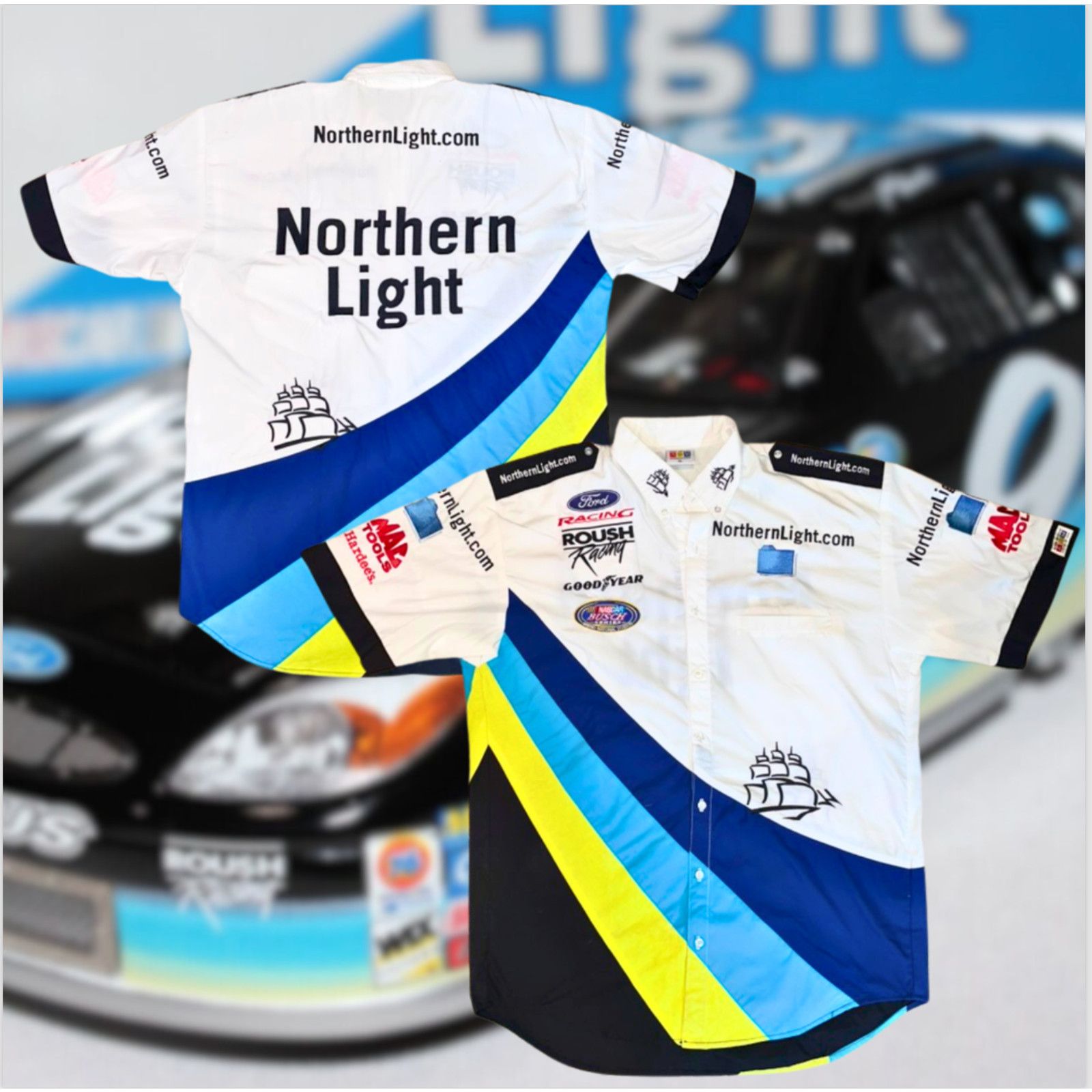 Apex Roush Pit Crew Shirt Jeff Burton NASCAR Busch Series Sz. XL Size US XL / EU 56 / 4 - 8 Thumbnail