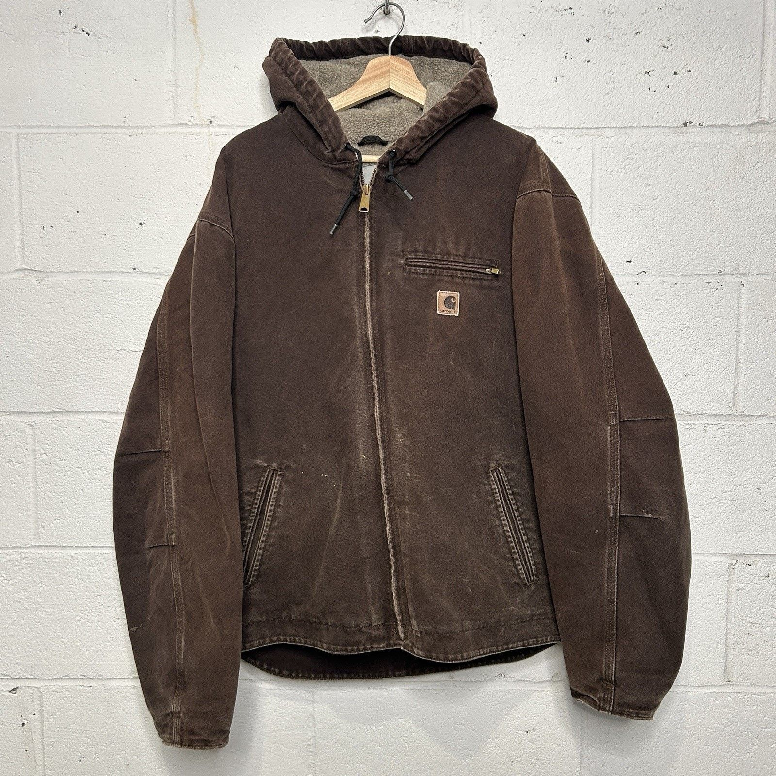 Carhartt Y2K Carhartt Sherpa-Lined Hooded Detroit Jacket “Dark Brown” Size US XL / EU 56 / 4 - 1 Thumbnail