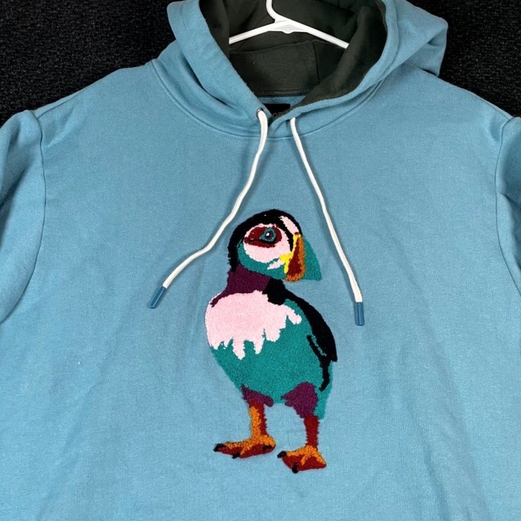 Bonobos BONOBOS Mens Puffin Bird Embroidered Pullover Hoodie Sweatshirt Blue 2XL Slim? Big & Tall (if applicable) Size US XXL / EU 58 / 5 - 2 Thumbnail