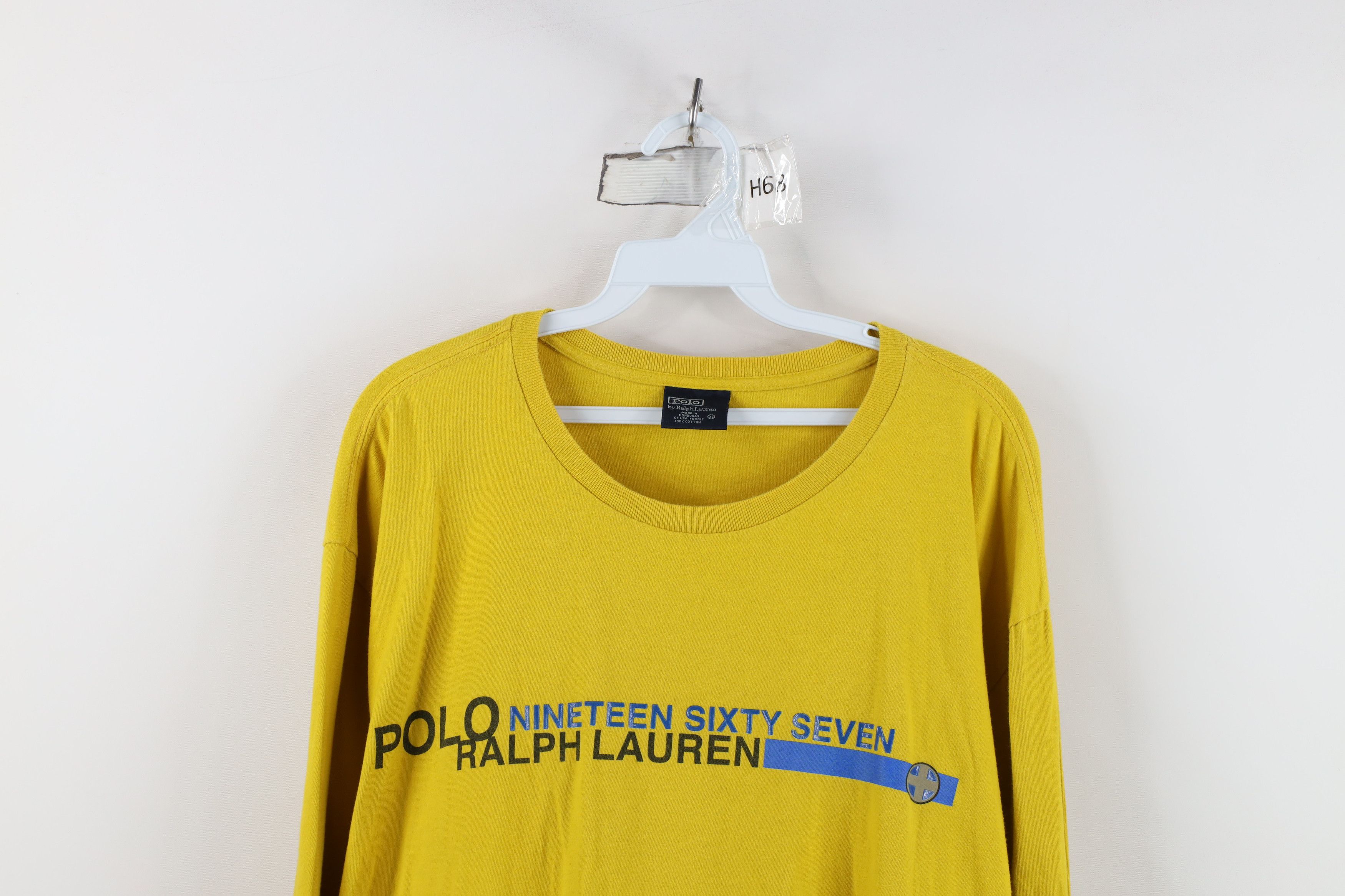 Ralph Lauren Vintage 90s Ralph Lauren Spell Long Sleeve T-Shirt Yellow Size US XL / EU 56 / 4 - 2 Thumbnail