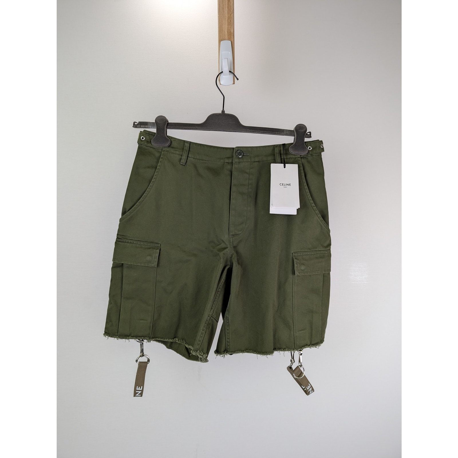 Celine o1rshd1 Short Sangles in Army Green Size US 32 / EU 48 - 9 Thumbnail