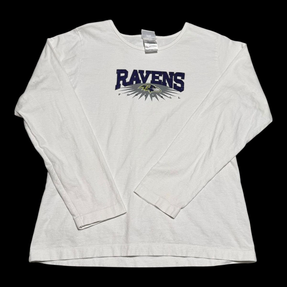 NFL NFL Baltimore Ravens White Long Sleeve Shirt Women's L FLAW Size L / US 10 / IT 46 - 1 Thumbnail