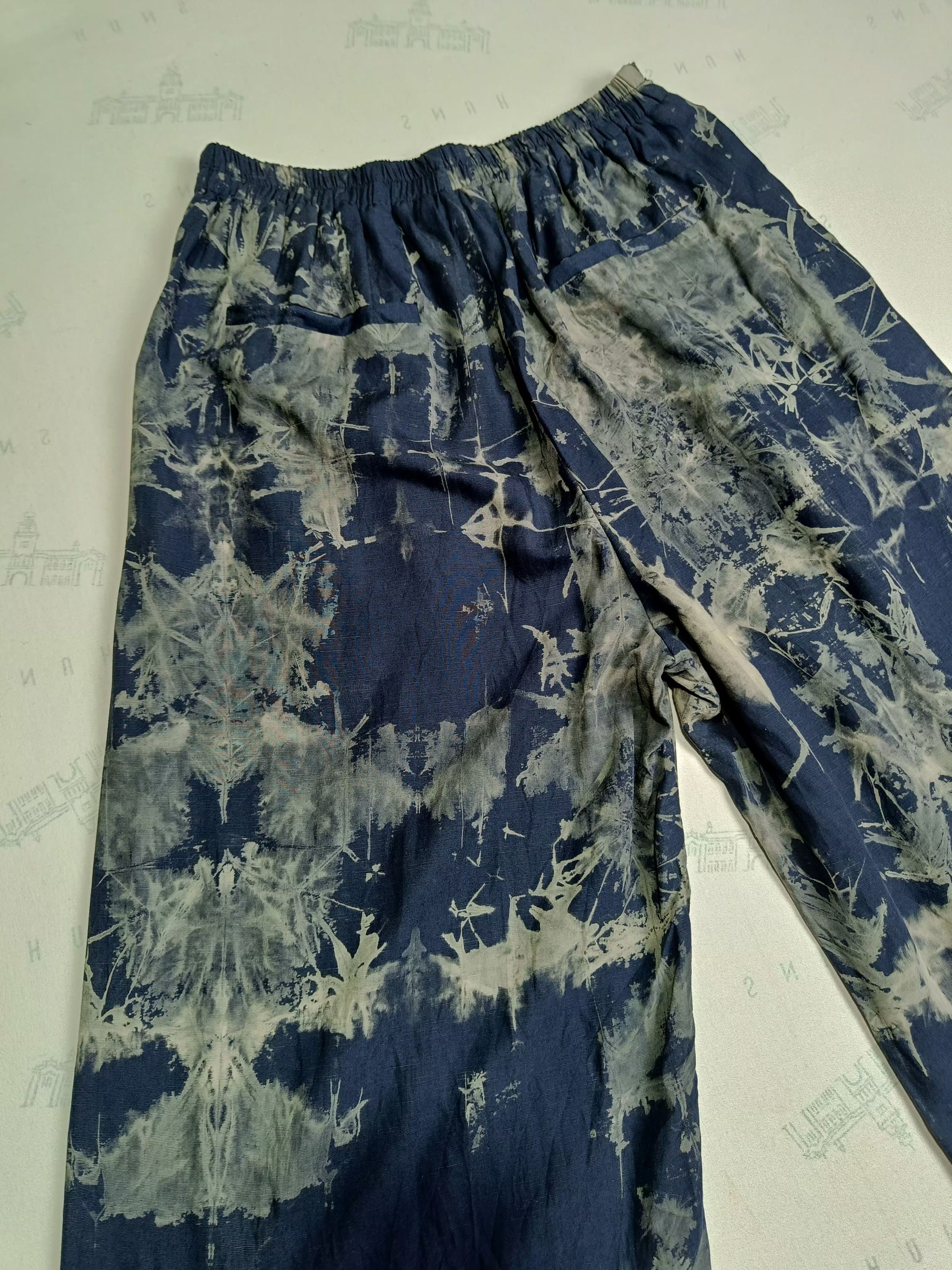 Bleach SICK🔥 Studio Table Baggy Bleach Tie-dye Rayon Slacks Size 26" / US 2 / IT 38 - 7 Thumbnail