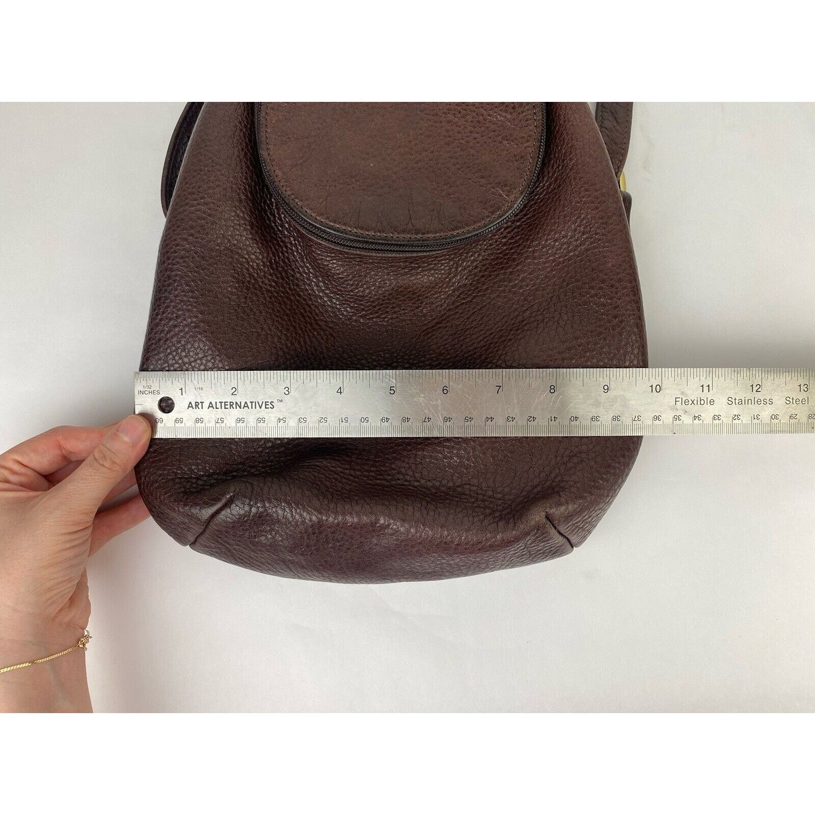 Other VTG LIBAIRE Pebbled Brown Leather Backpack Purse Bag 90's Size ONE SIZE - 14 Thumbnail