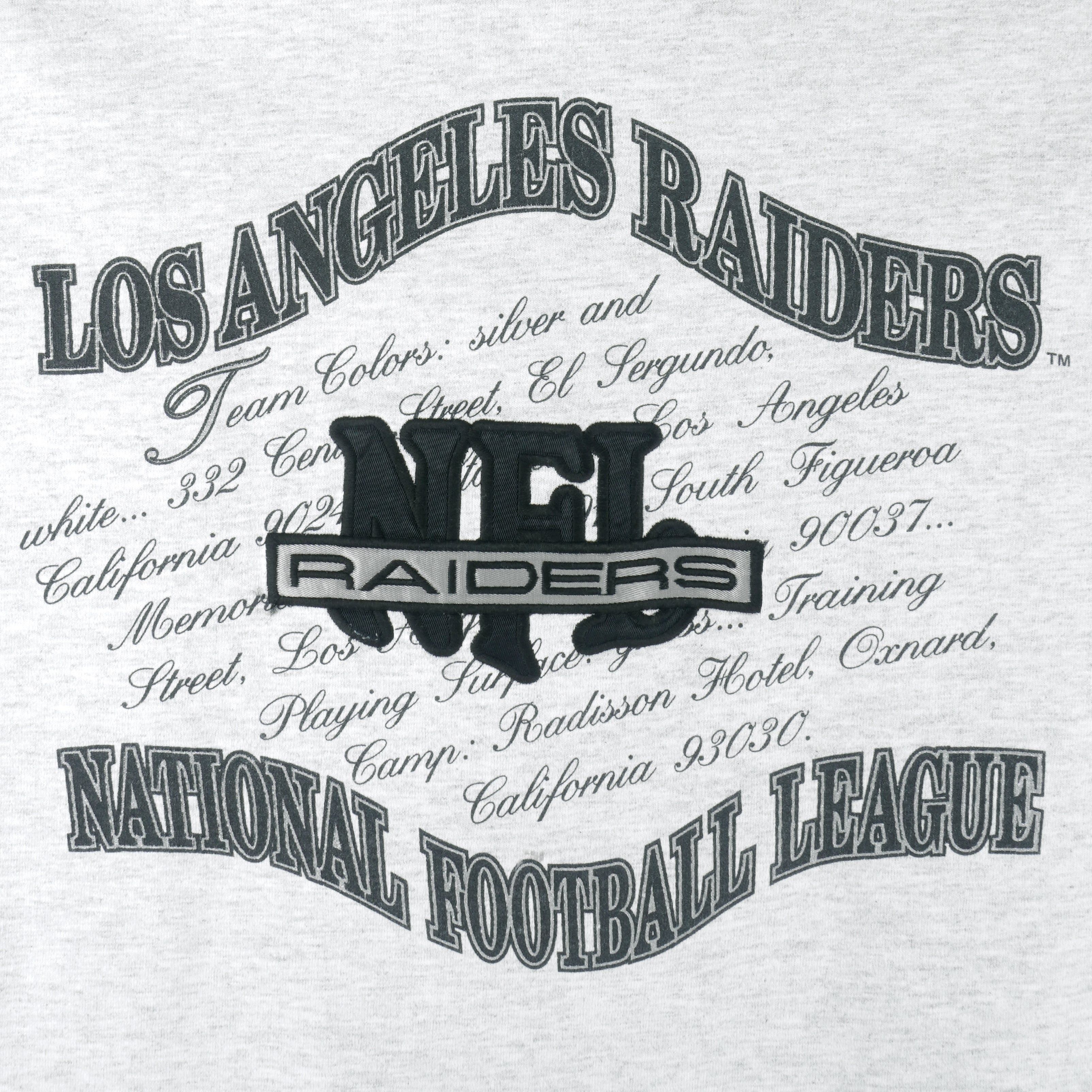 Nutmeg NFL - Los Angeles Raiders Embroidered T-Shirt 1990s Size US L / EU 52-54 / 3 - 3 Thumbnail