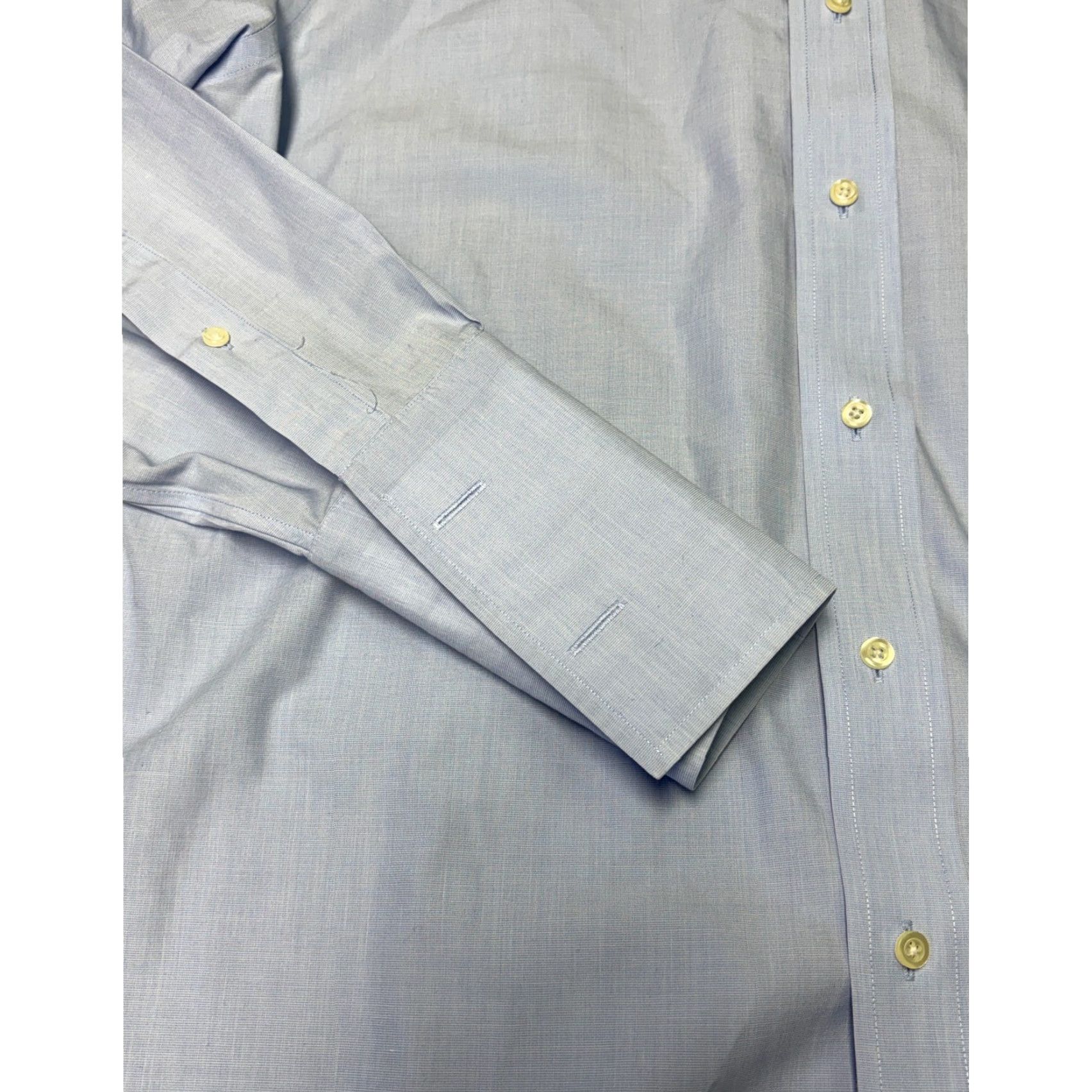 Brooks Brothers VINTAGE Brooks Brothers Regent Fit Blue Non Iron Supima Dress French Cuffs Shirt 16 35 Size 40R - 3 Thumbnail