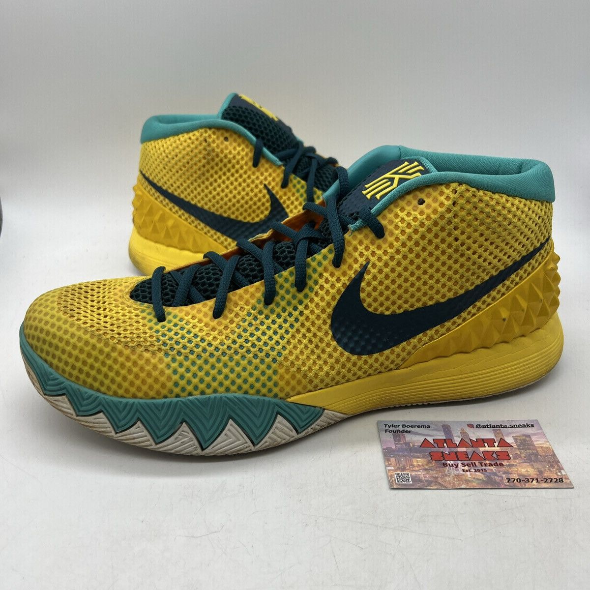 image of Nike Kyrie 1 Letterman Shoes in Yellow, Men's (Size 13)
