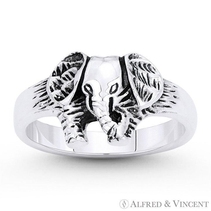 Other Elephant Animal Totem Charm Ring in .925 Sterling Silver Size ONE SIZE - 1 Preview