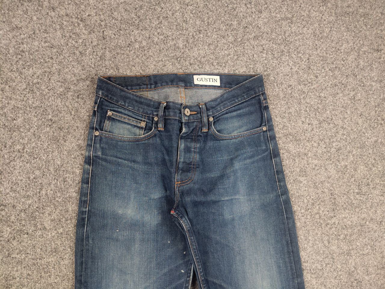 Gustin Gustin Selvedge Raw Blue Faded denim Slim Fit Jeans Size US 32 / EU 48 - 7 Thumbnail