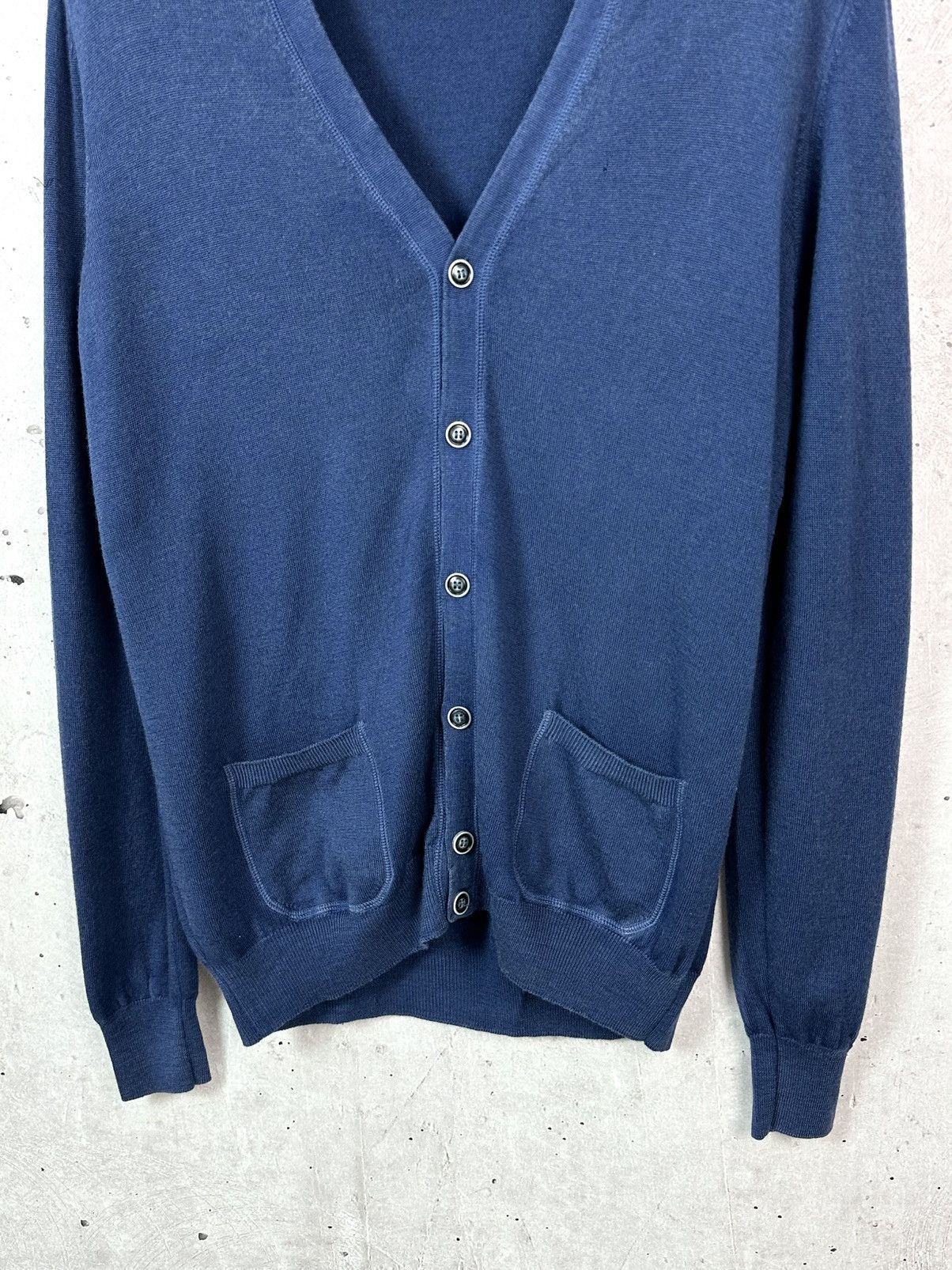 Gran Sasso × Vintage Gran Sasso Vintage Made in Italy Knit Wool Navy Cardigan Size US M / EU 48-50 / 2 - 3 Thumbnail