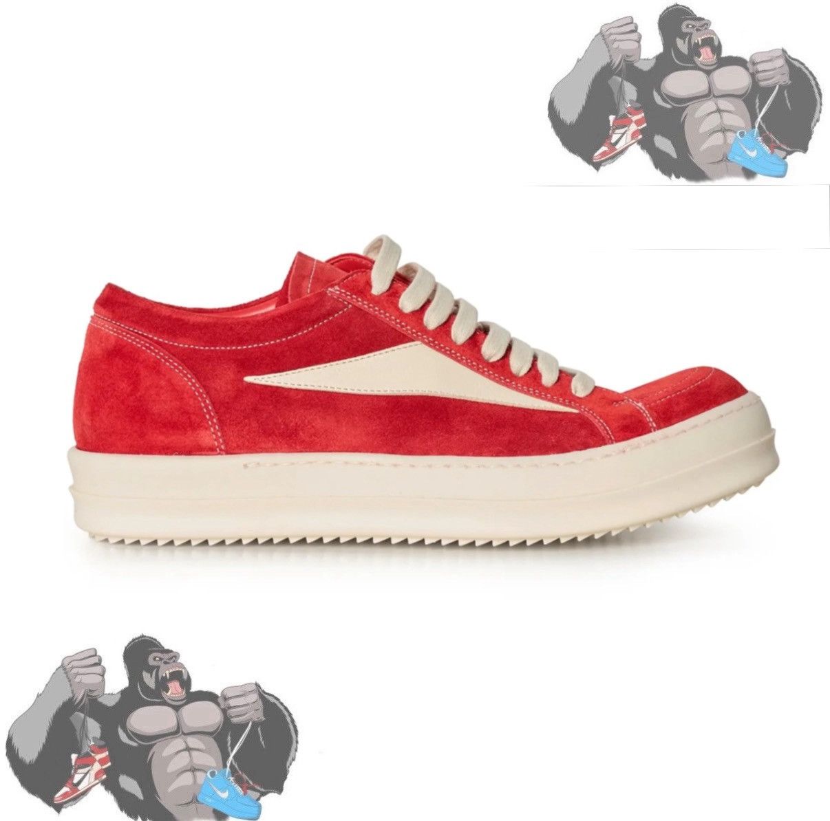 Rick Owens Rick Owens Vintage Sneaks Suede Carnelian Milk Size US 14 / EU 47 - 1 Thumbnail