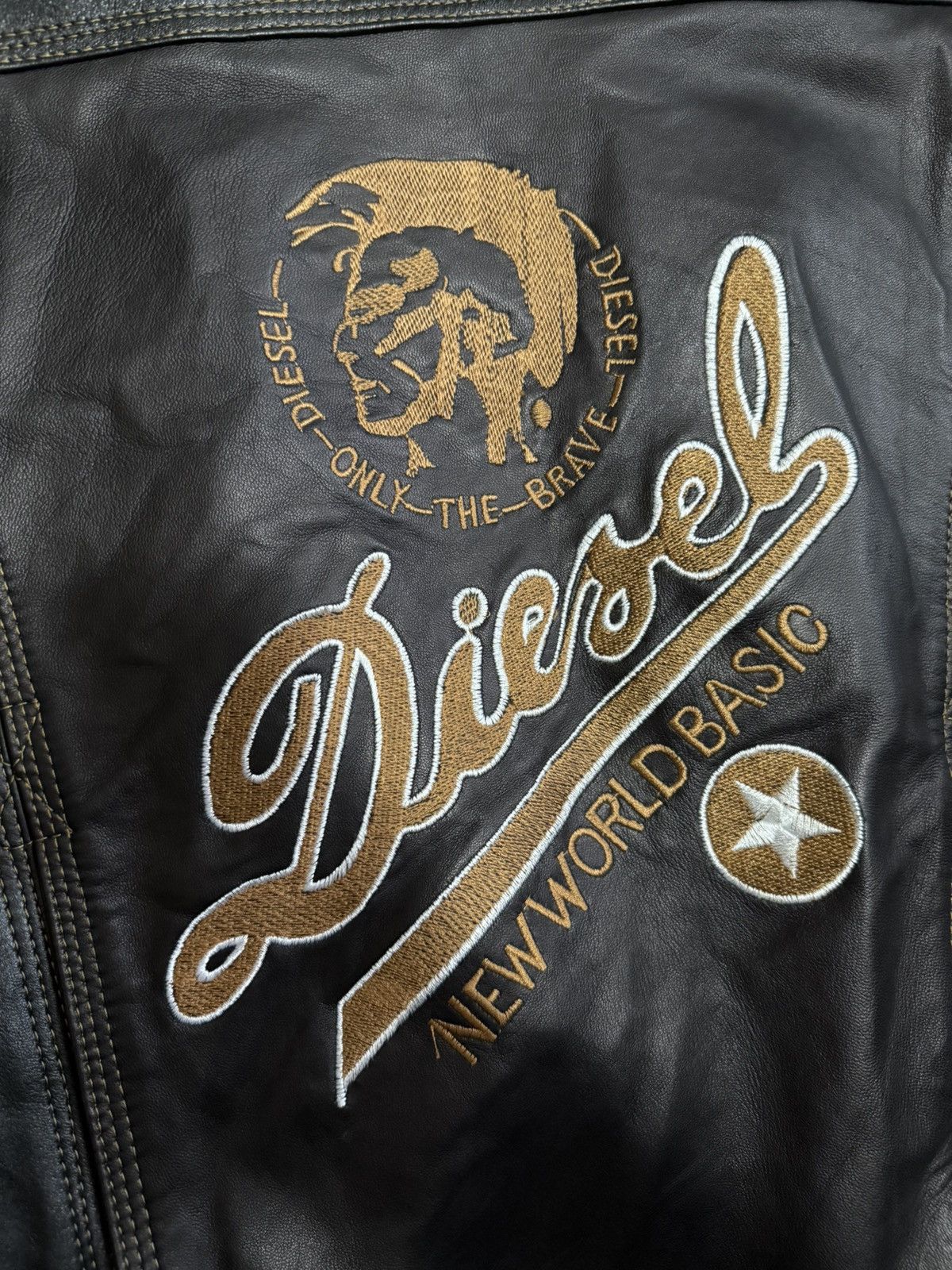 Vintage black leather jacket Diesel vintage Size US XXL / EU 58 / 5 - 5 Thumbnail