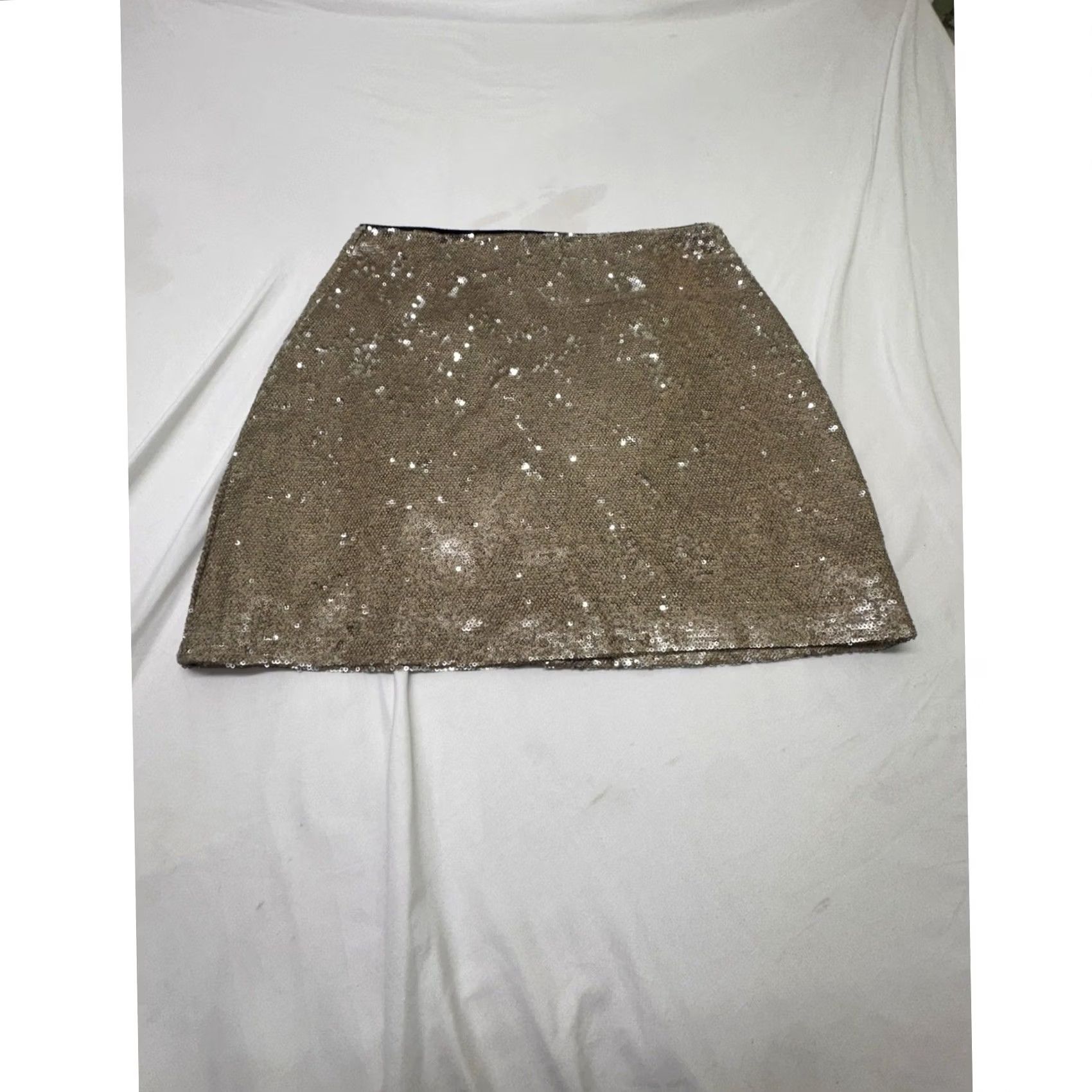Forever 21 FOREVER 21 Skirt Womens M Gold Sequin Zip Lined Polyester Short Size 32" / US 10 / IT 46 - 3 Thumbnail