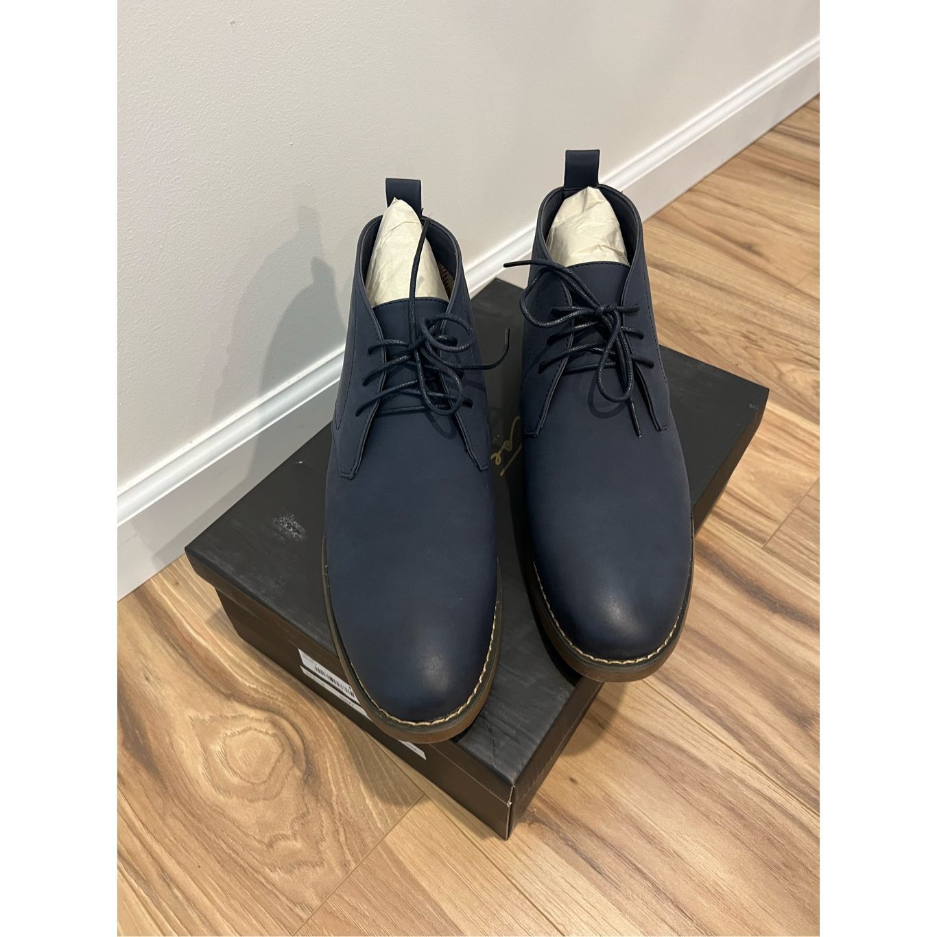 Other Toecap NWT Navy Satin Sheen Leather Chukka Boots sz 7 Size US 7 / EU 40 - 2 Thumbnail