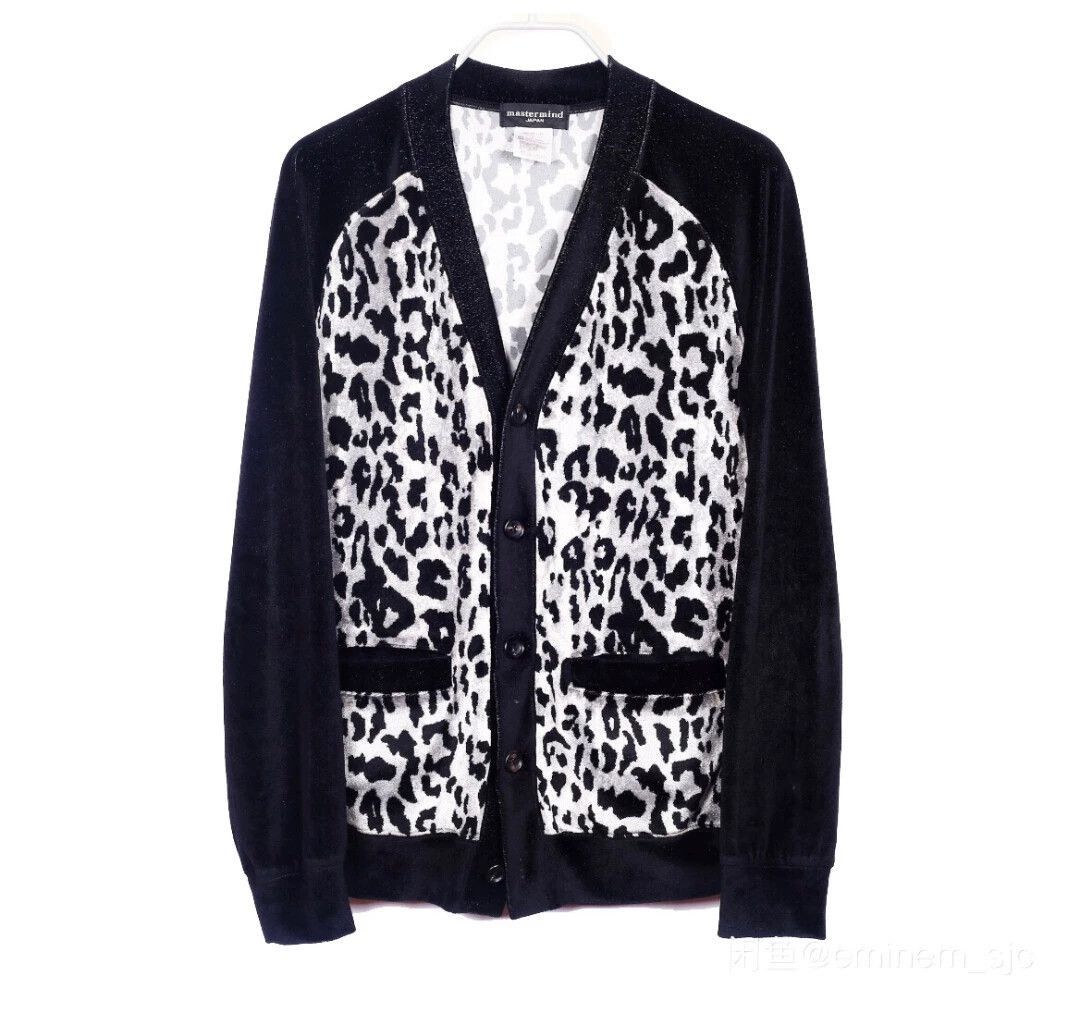 Mastermind Japan Leopard Print Cardigan with Black Sleeves Size US L / EU 52-54 / 3 - 1 Thumbnail