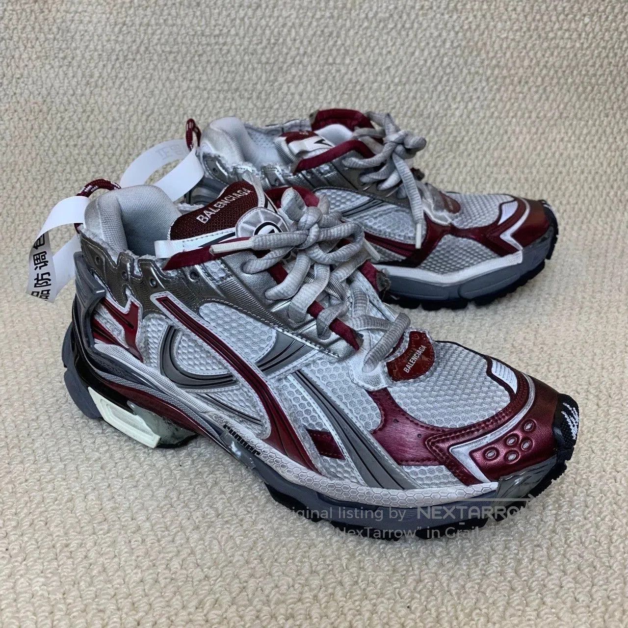 Balenciaga balenciaga runner lifestyle shoes in white gray red. Size US 10 / EU 43 - 3 Thumbnail