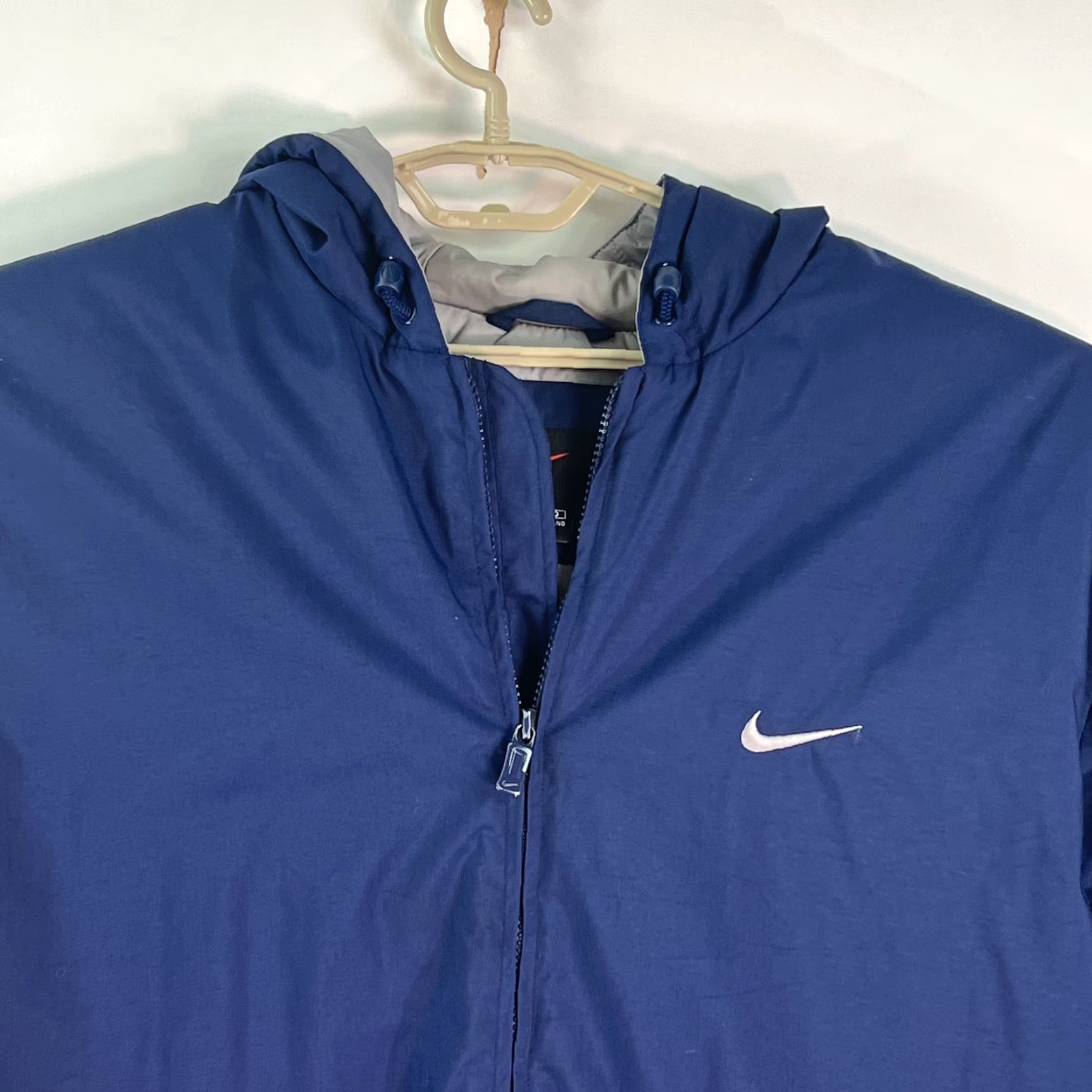 Nike Nike Jacket MENS Long Sleeve Full Zip Hooded Navy Blue Windbreaker Size XL Size US XL / EU 56 / 4 - 3 Thumbnail