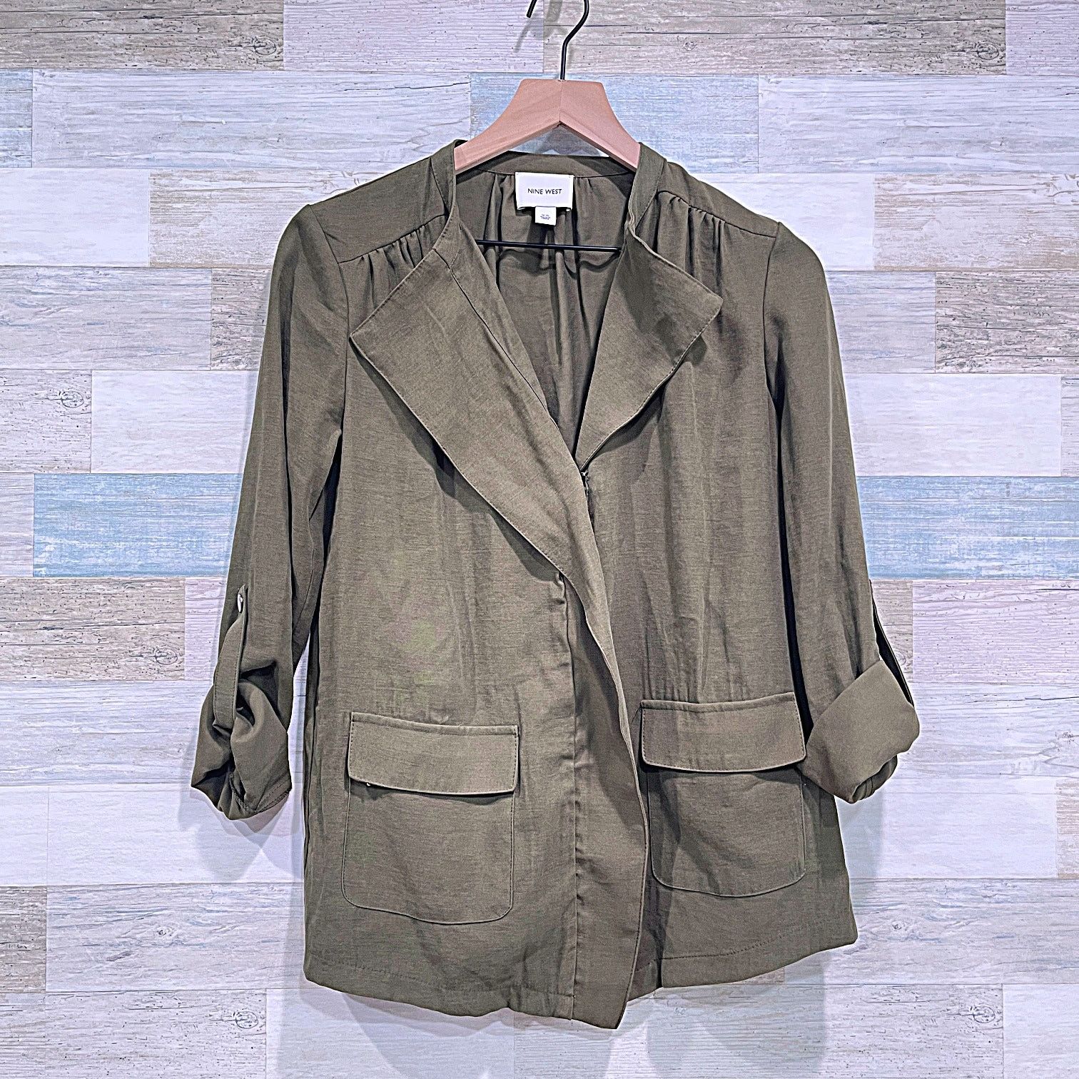Nine West NINE WEST Drapey Utility Jacket Olive Green Womens XS Size XS / US 0-2 / IT 36-38 - 1 Thumbnail