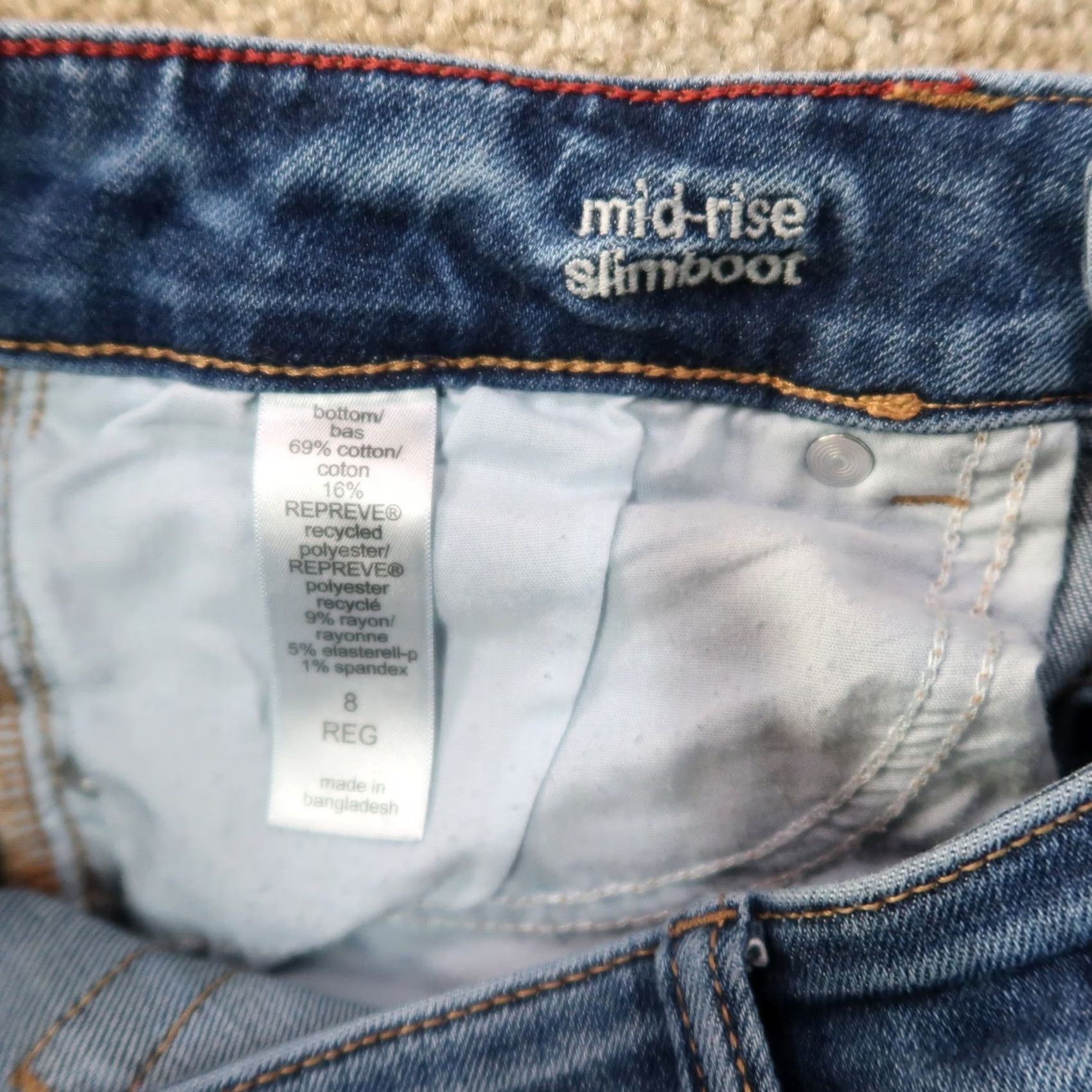 Denime Edgely Jeans Bootcut Women's 8 Blue Denim Stretch 30x30 Regular Mid Rise Size 30" / US 8 / IT 44 - 5 Thumbnail