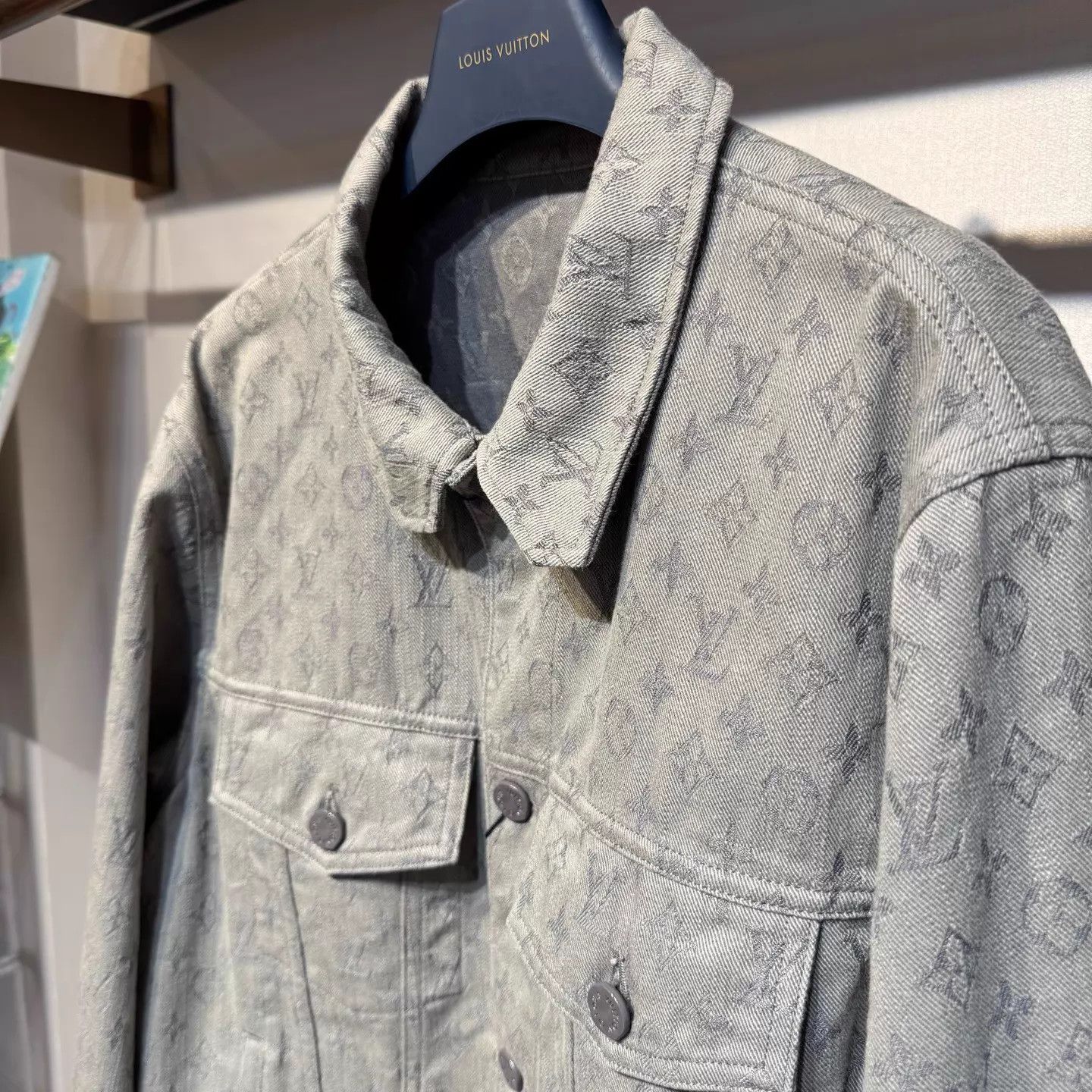 Louis Vuitton Louis Vuitton Monogram Gray Denim Jacket 52 New Size US L / EU 52-54 / 3 - 4 Thumbnail
