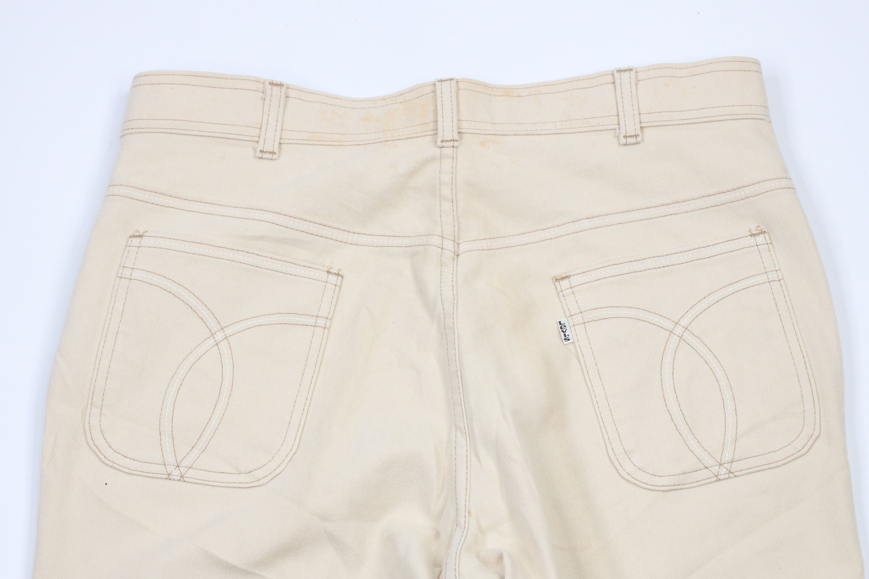 Levi's × Vintage Vintage 70s Levis Wide Leg Bell Bottoms Jeans Cream USA Size US 34 / EU 50 - 12 Thumbnail