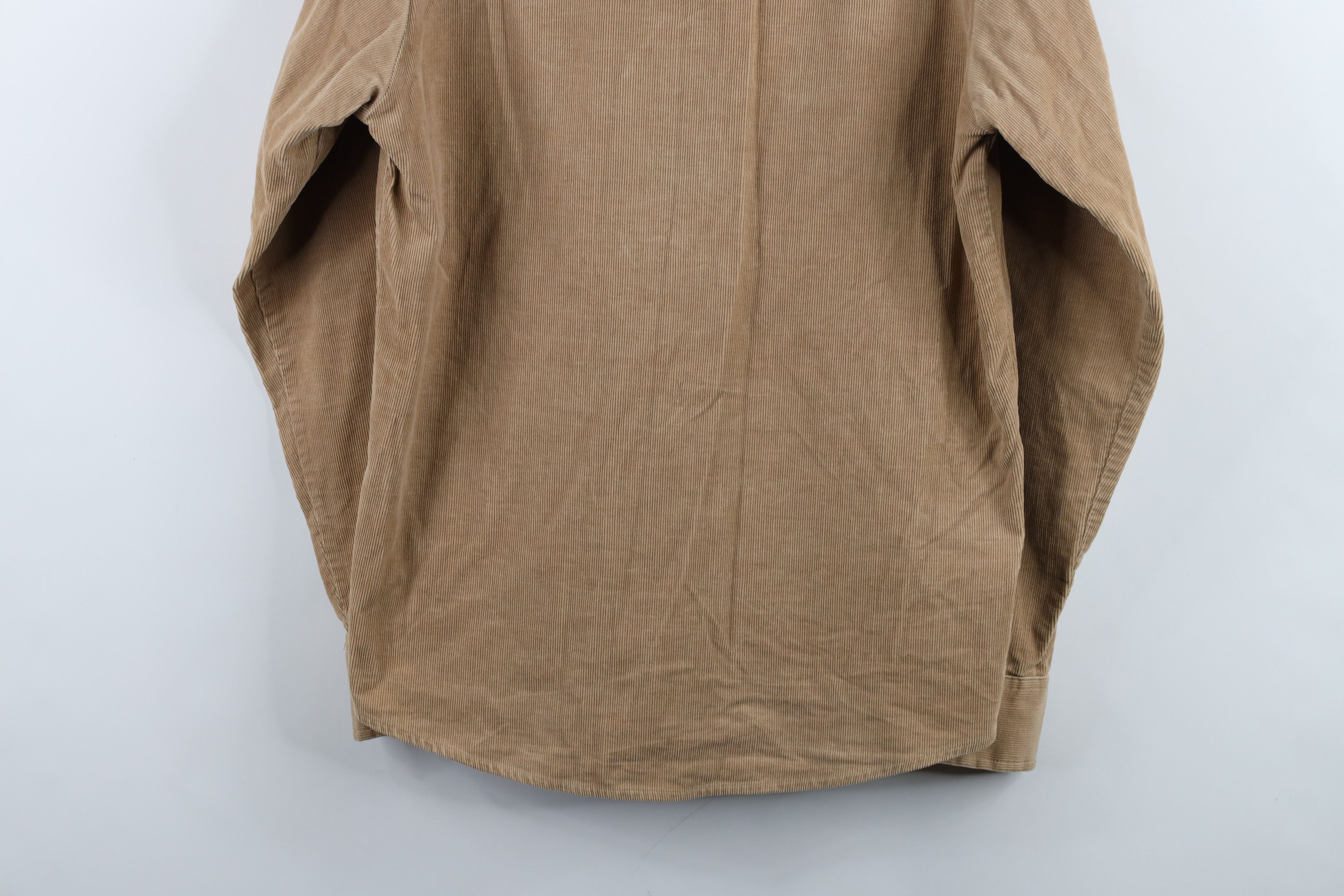 Vintage Vintage 90s Streetwear Corduroy Collared Button Shirt Beige Size US S / EU 44-46 / 1 - 14 Thumbnail