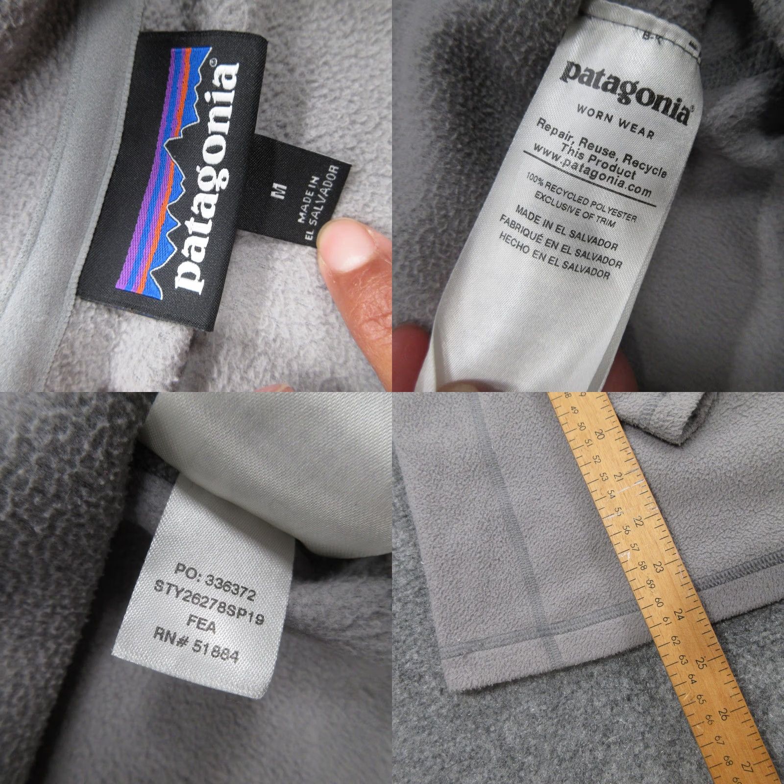 Patagonia Patagonia Pullover Womens Medium Gray Quarter Zip Fleece Embroidered Tiger Logo Sweater S/Sactive? Size M / US 6-8 / IT 42-44 - 8 Thumbnail