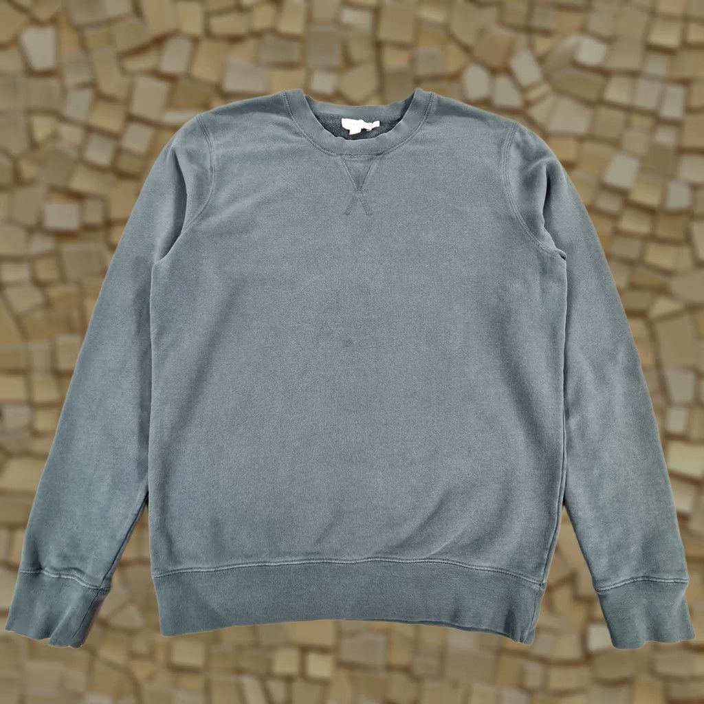 Sunspel Sunspel Mens Sweatshirt Green Small Fleece Crew Loopback Cotton Sweater Size US M / EU 48-50 / 2 - 1 Thumbnail