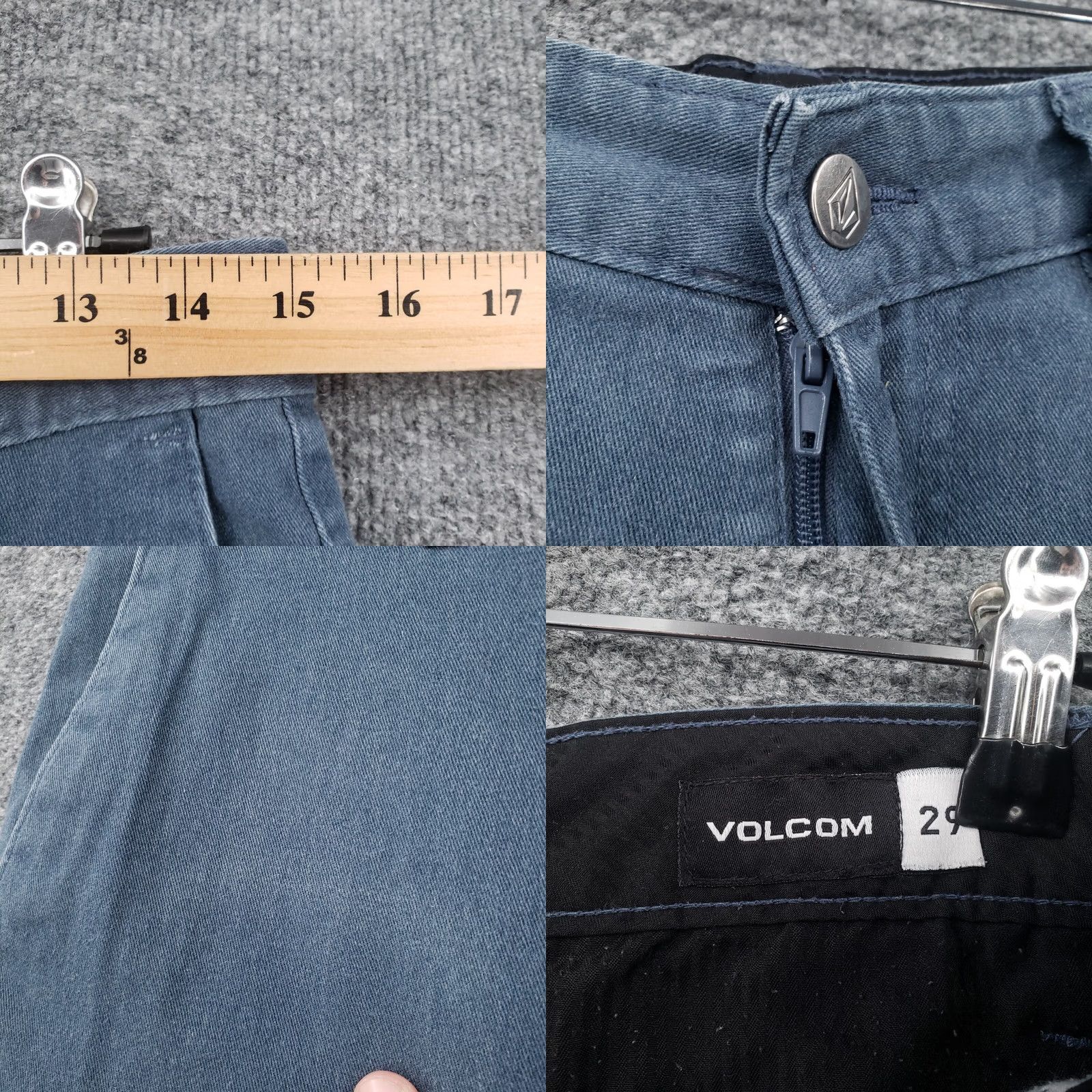 Volcom Volcom Shorts Mens 29 Blue Chino Mid Rise Bermuda Flat Front Zip Fly Pockets Size US 29 - 8 Thumbnail