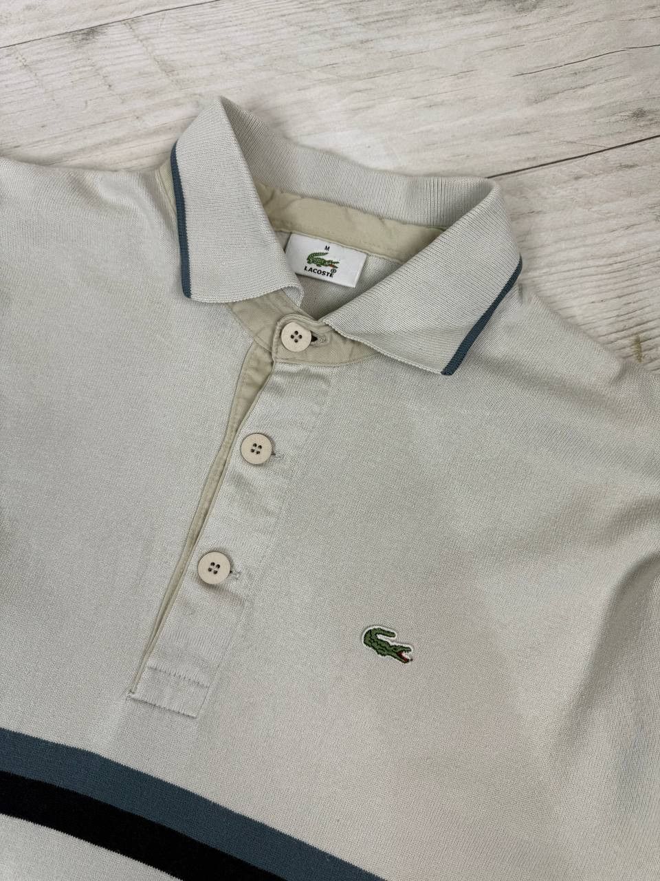 Lacoste Vintage Lacoste Rugby Long Sleeve Polo Shirt Striped Size US M / EU 48-50 / 2 - 2 Thumbnail