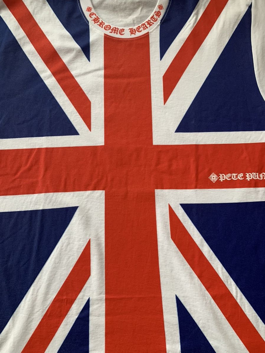 Chrome Hearts Neck Logo SS Tee ★Union Jack England Flag★ Chrome Hearts Limited Edition British Flag T-shirt M | eBay