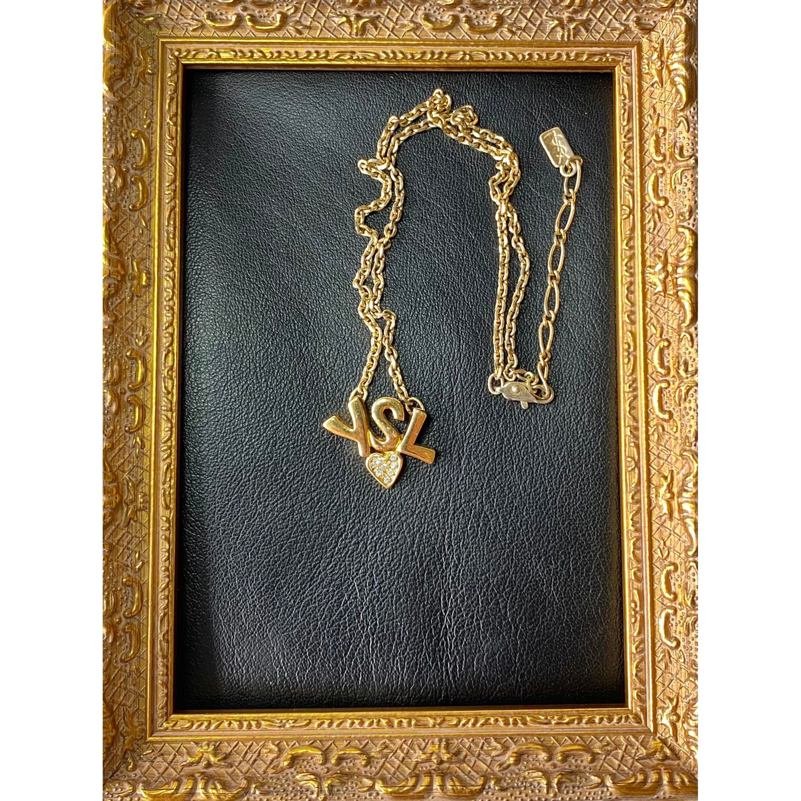 Yves Saint Laurent Vintage Yves Saint Laurent necklace with logo and heart Size ONE SIZE - 9 Thumbnail