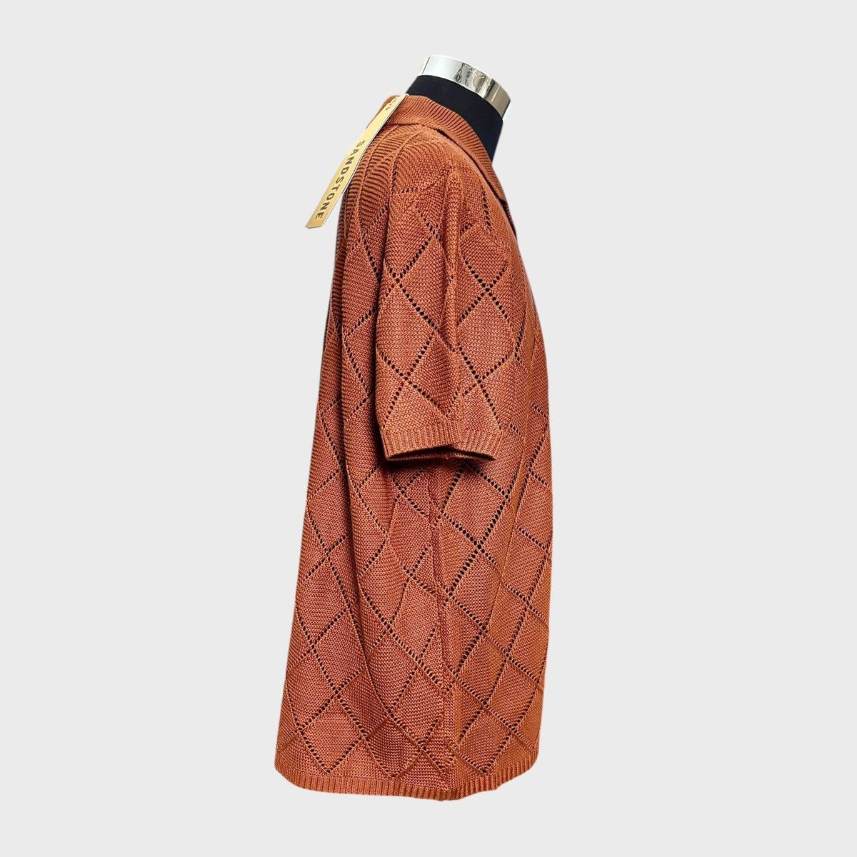 Other Sandstone Man’s Rust Pointelle Knit Sweater Sz M Size US M / EU 48-50 / 2 - 6 Thumbnail
