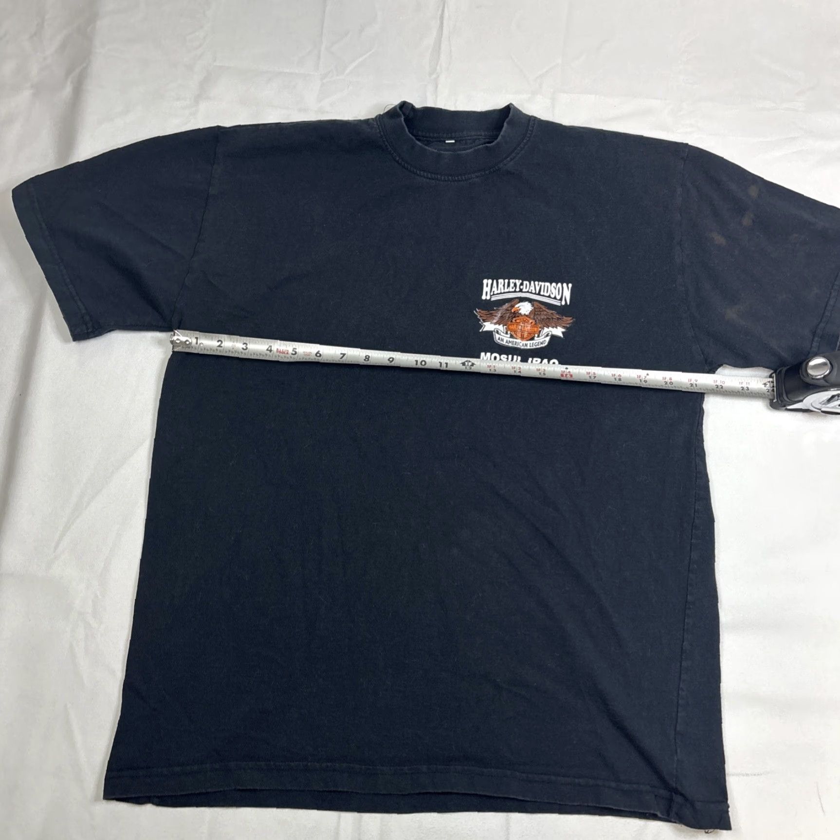 Vintage Altay Harley Davidson Mosul, Iraq T-Shirt Embroidered Front 2-Sided Small Black L Mens Short Sleeve Crew Neck Cotton Hoodie? Size US L / EU 52-54 / 3 - 7 Thumbnail