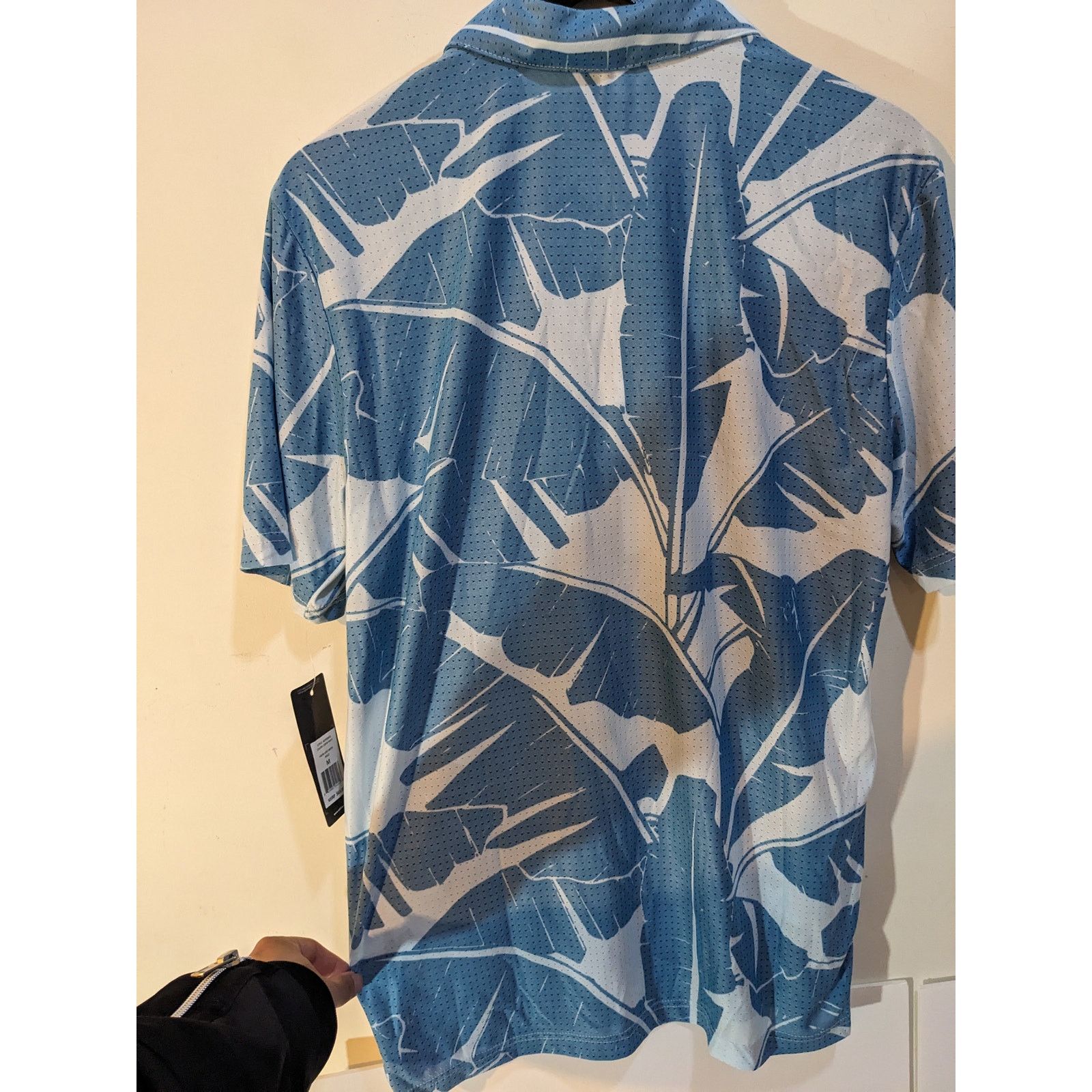 Adidas Adidas Blue Palm Tree Golf Performance Mesh Blue White Polo Size US M / EU 48-50 / 2 - 3 Thumbnail