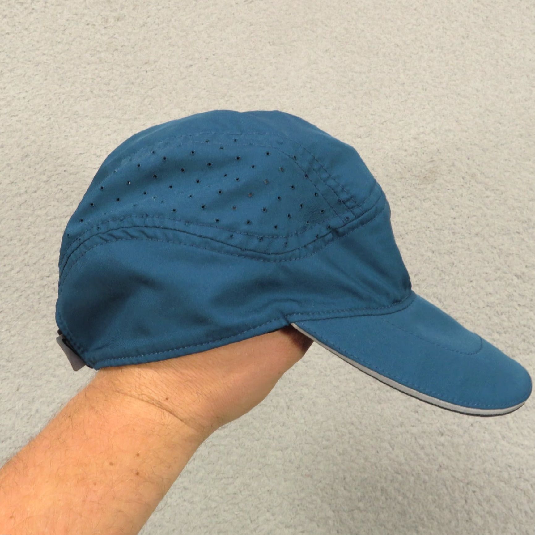 Nike Nike Hat Cap Strap Back Tailwind Aero Bill Reflective Swoosh Panel Runner Mens Cap | 5 Panel | Adjustable Breathable Lightweight Polyester Blue Size ONE SIZE - 2 Thumbnail