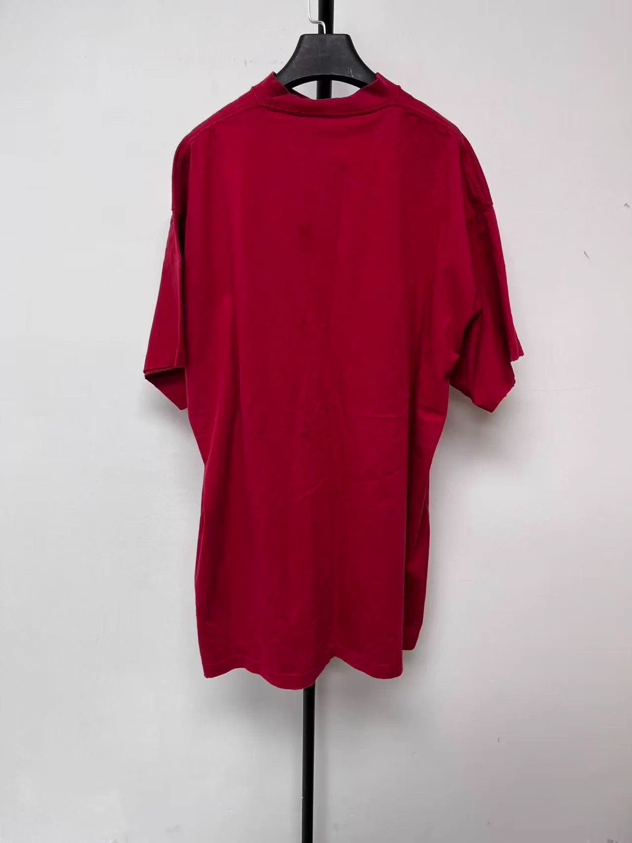 Balenciaga Balenciaga Logo Print Stand Collar SS Tee Men's Red 3 Size US L / EU 52-54 / 3 - 2 Thumbnail