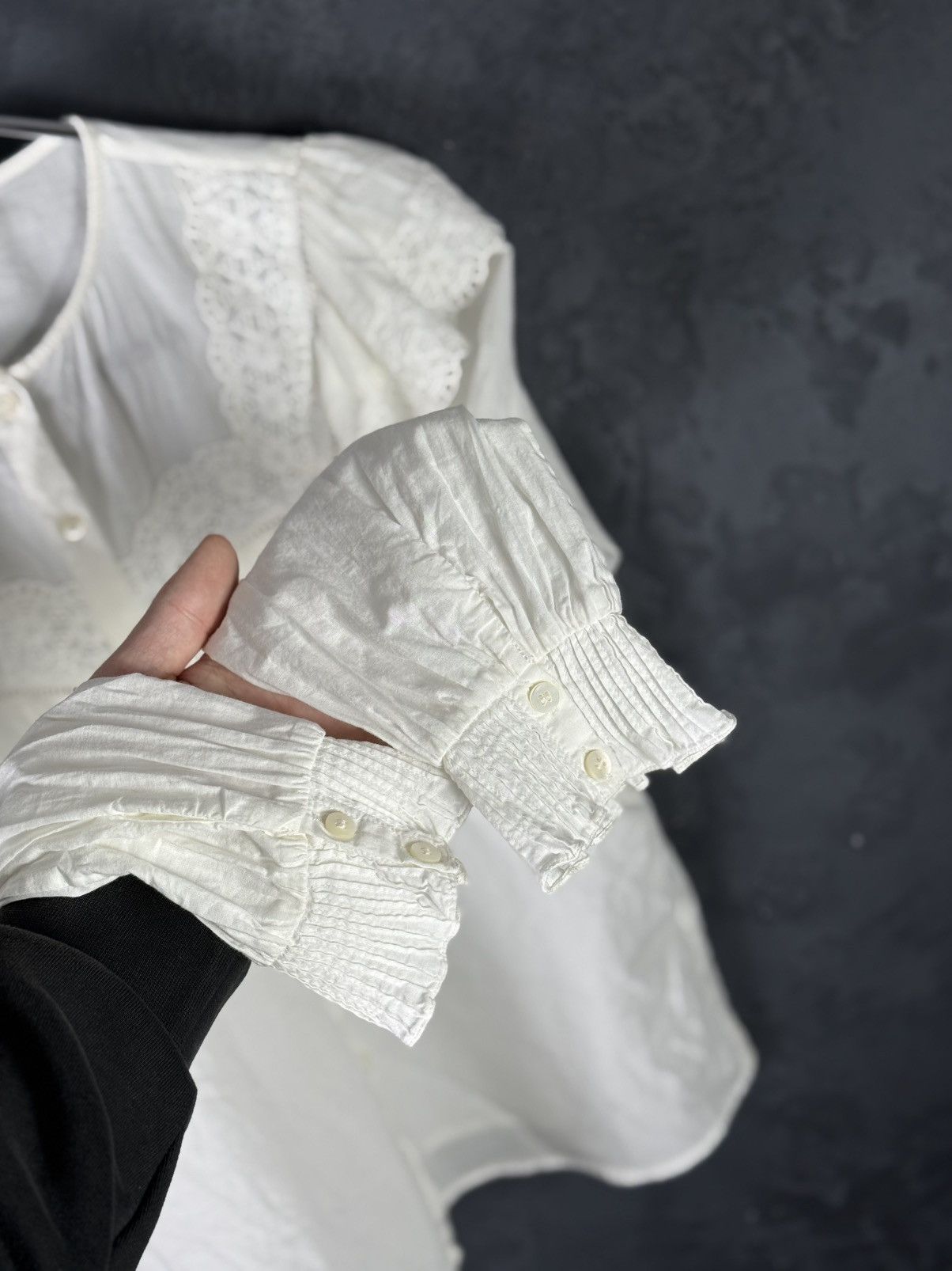 Sezane Womens SEZANE White Cotton Button Shirt Blouse Long Sleeve Size XS / US 0-2 / IT 36-38 - 7 Thumbnail