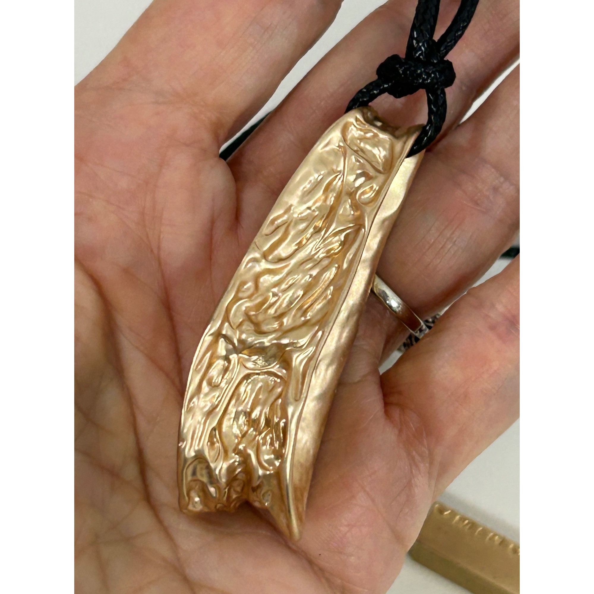 Adolfo Dominguez Adolfo Dominguez Pendant Necklace Gold- toned Black 16”Cord Size ONE SIZE - 15 Thumbnail