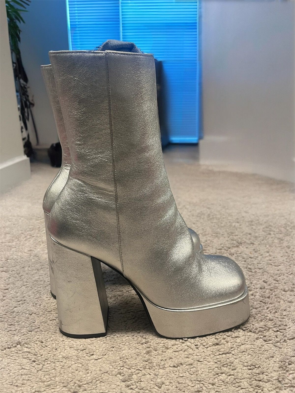 Versace Versace Silver Platform Boots Size US 8 / IT 38 - 2 Thumbnail